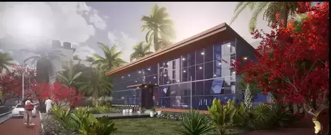 Glass Building Office  Restaurant  WarehouseDetail Interior