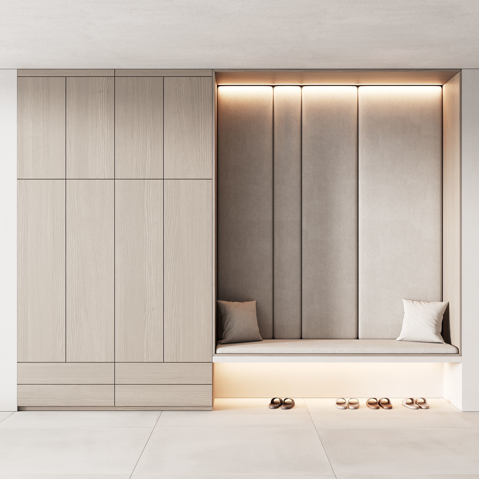 509 hallway zone 12 minimal modular soft wall panels hall niche 3D model_1