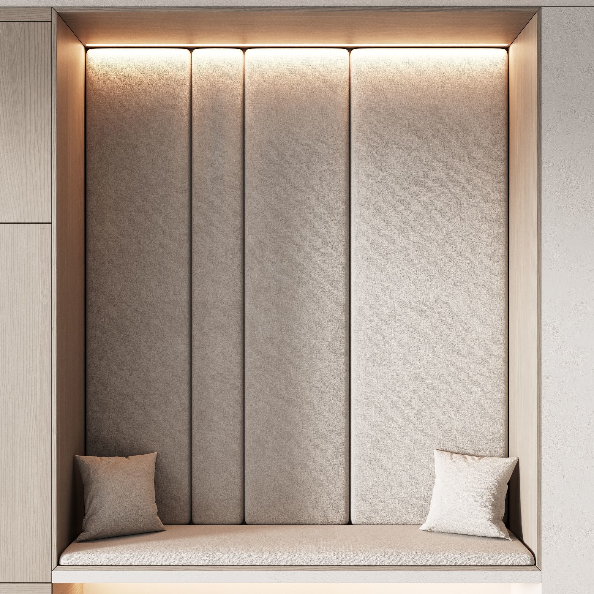 509 hallway zone 12 minimal modular soft wall panels hall niche 3D model_3