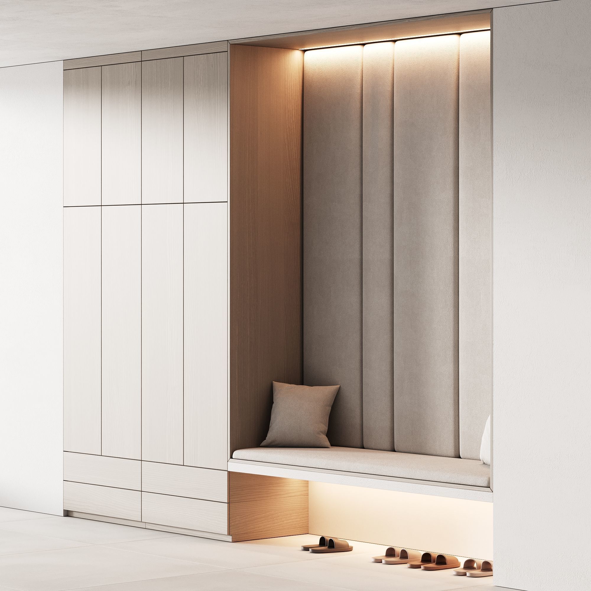 509 hallway zone 12 minimal modular soft wall panels hall niche 3D model_4