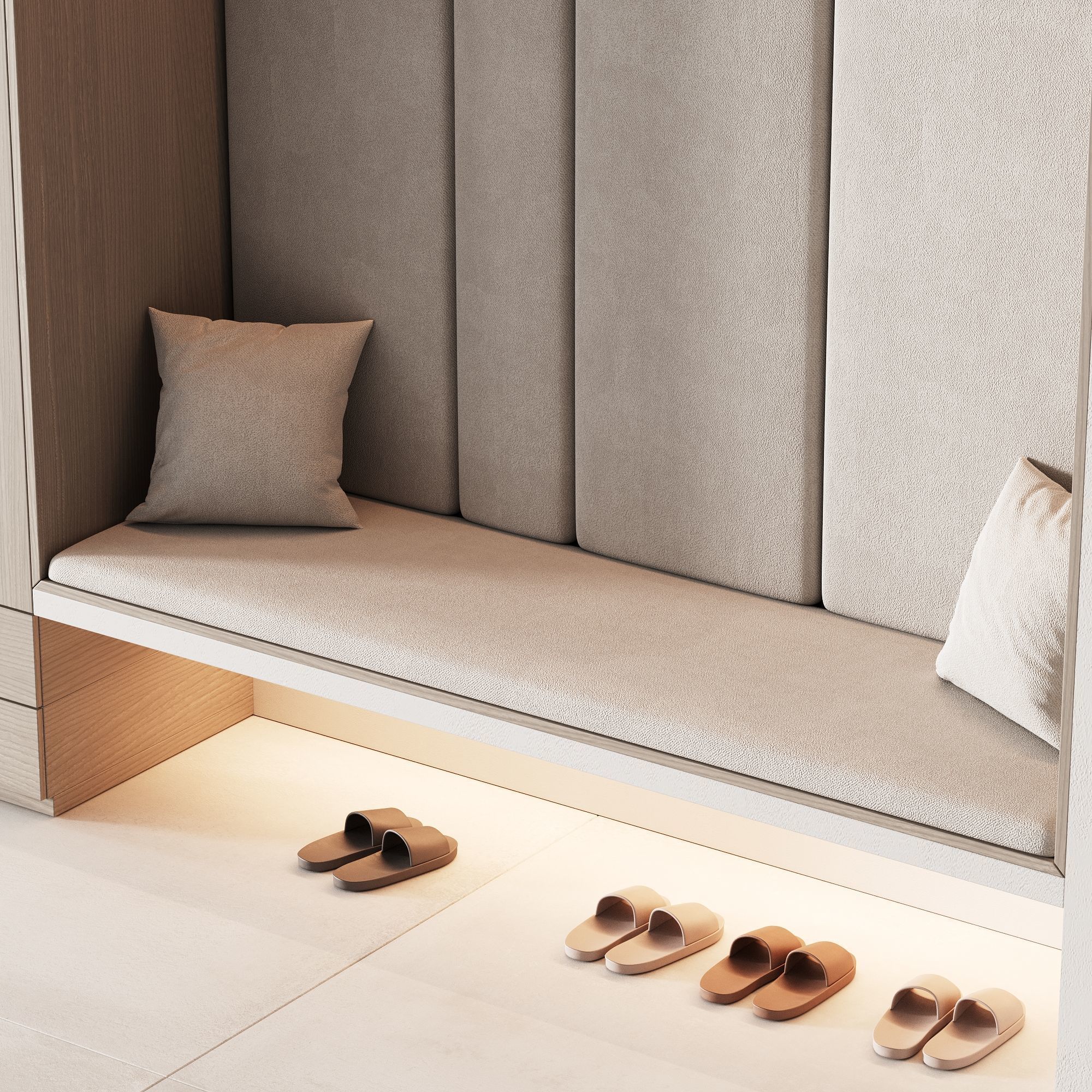 509 hallway zone 12 minimal modular soft wall panels hall niche 3D model_2