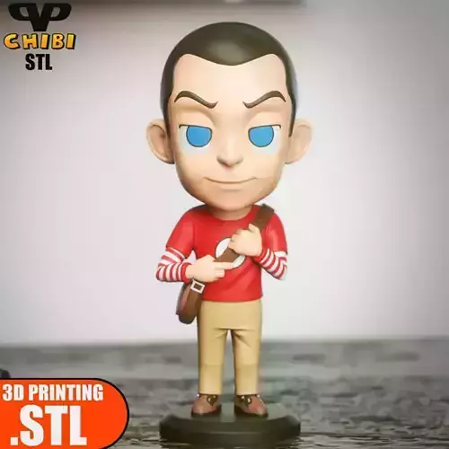 Sheldon Cooper Chibi STL for 3D Printing ChibiSTL 3DXM