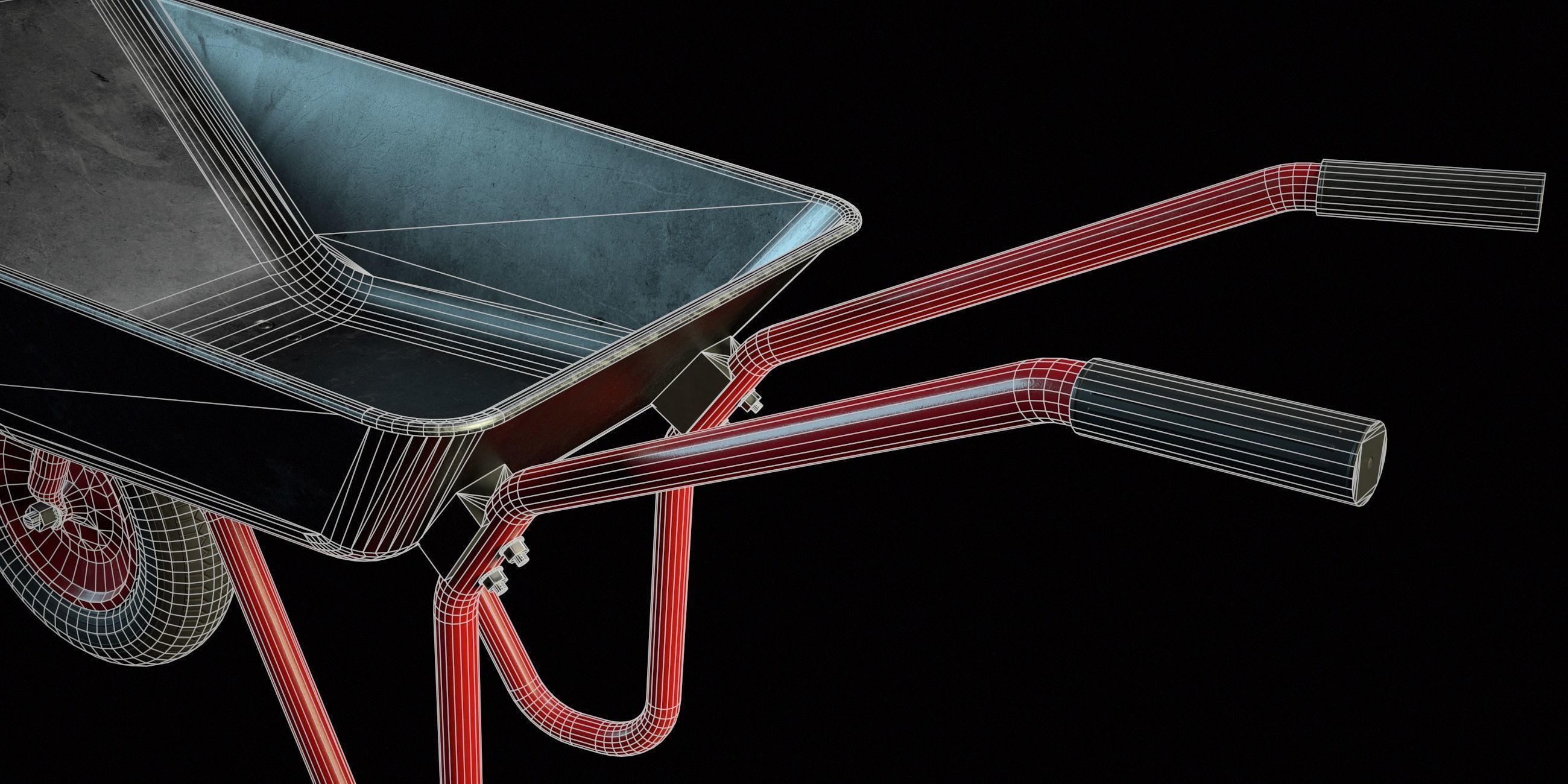 Wheelbarrow PBR Low-poly 3D model_8