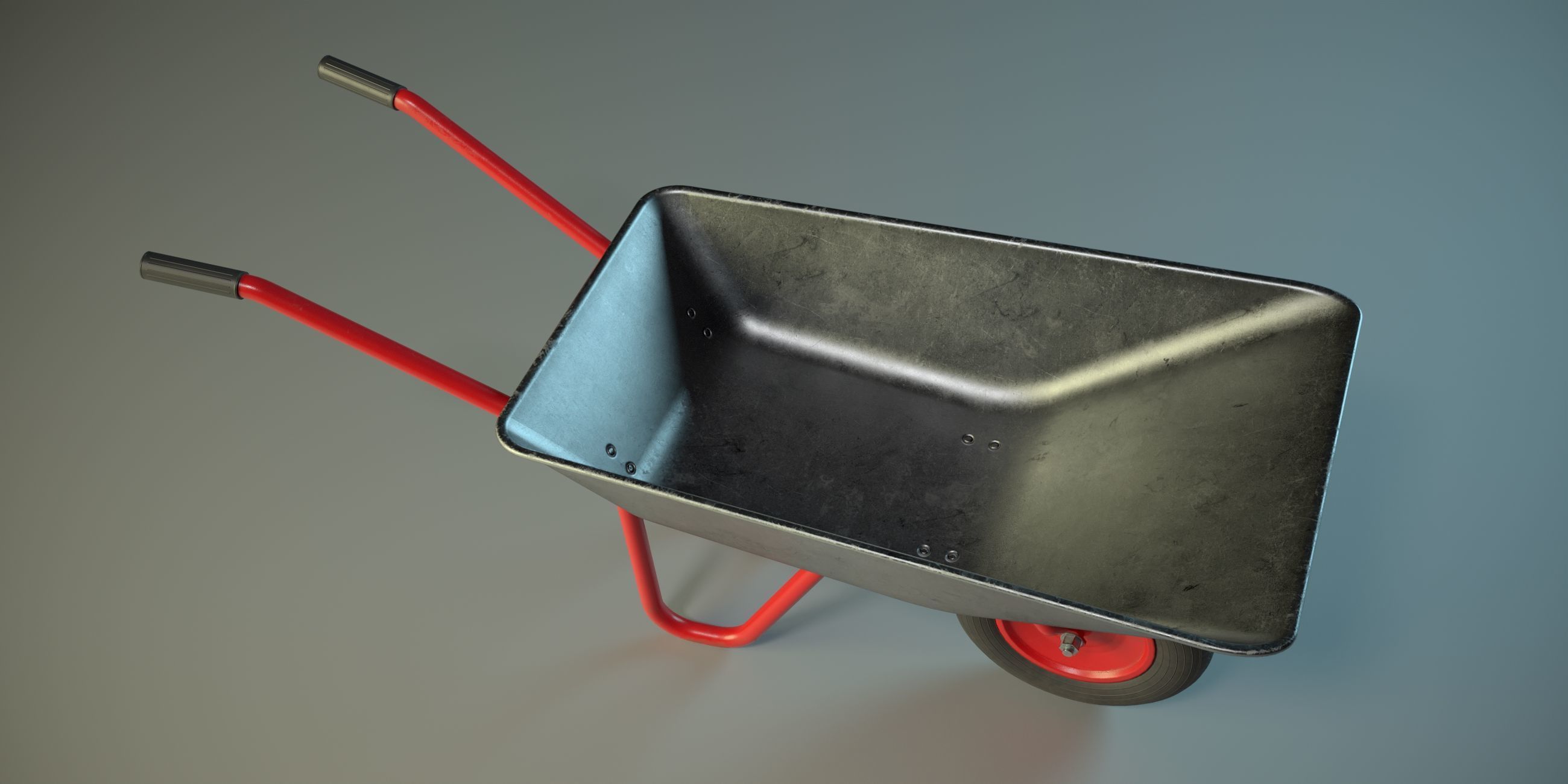 Wheelbarrow PBR Low-poly 3D model_2