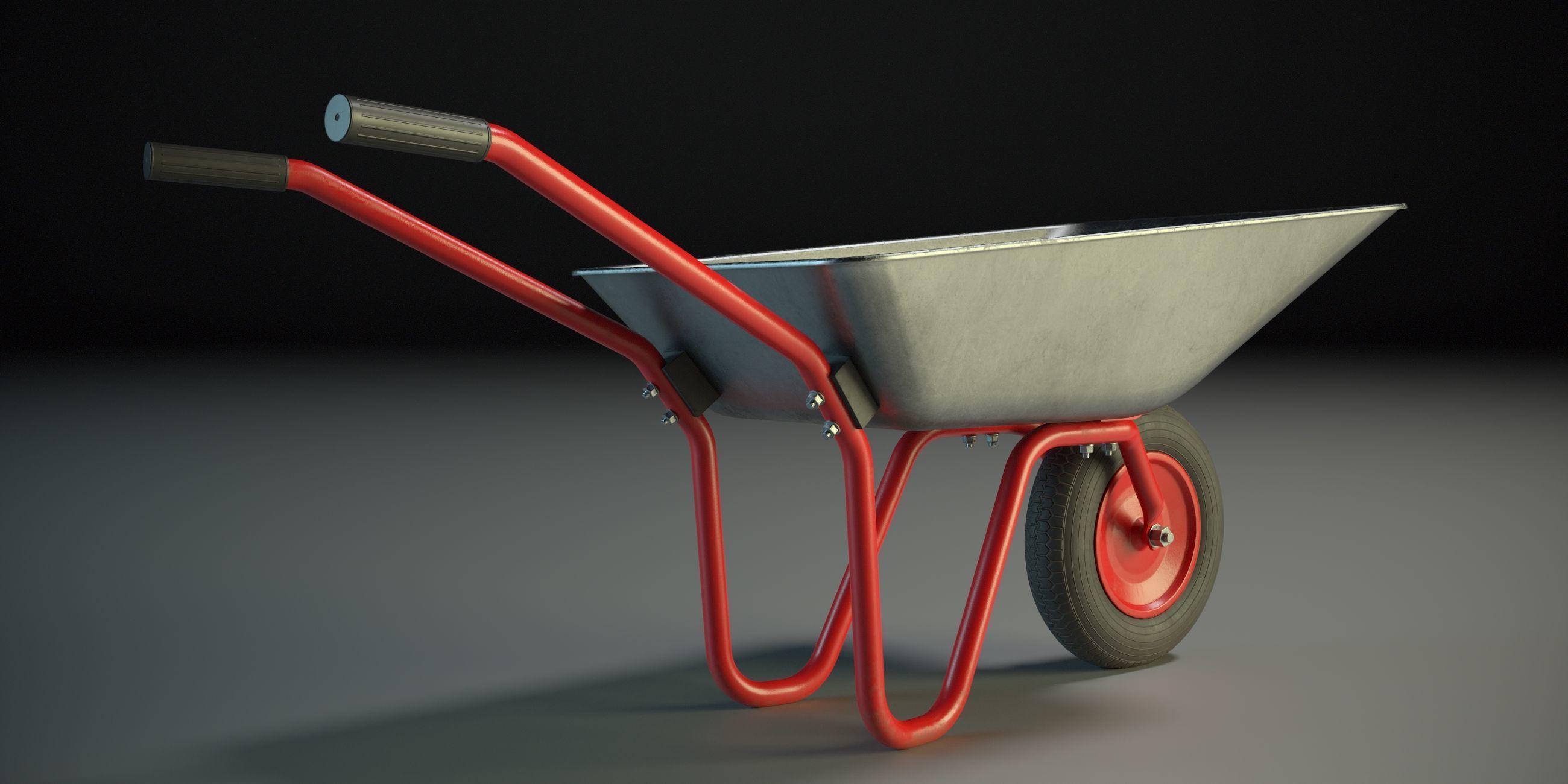 Wheelbarrow PBR Low-poly 3D model_3