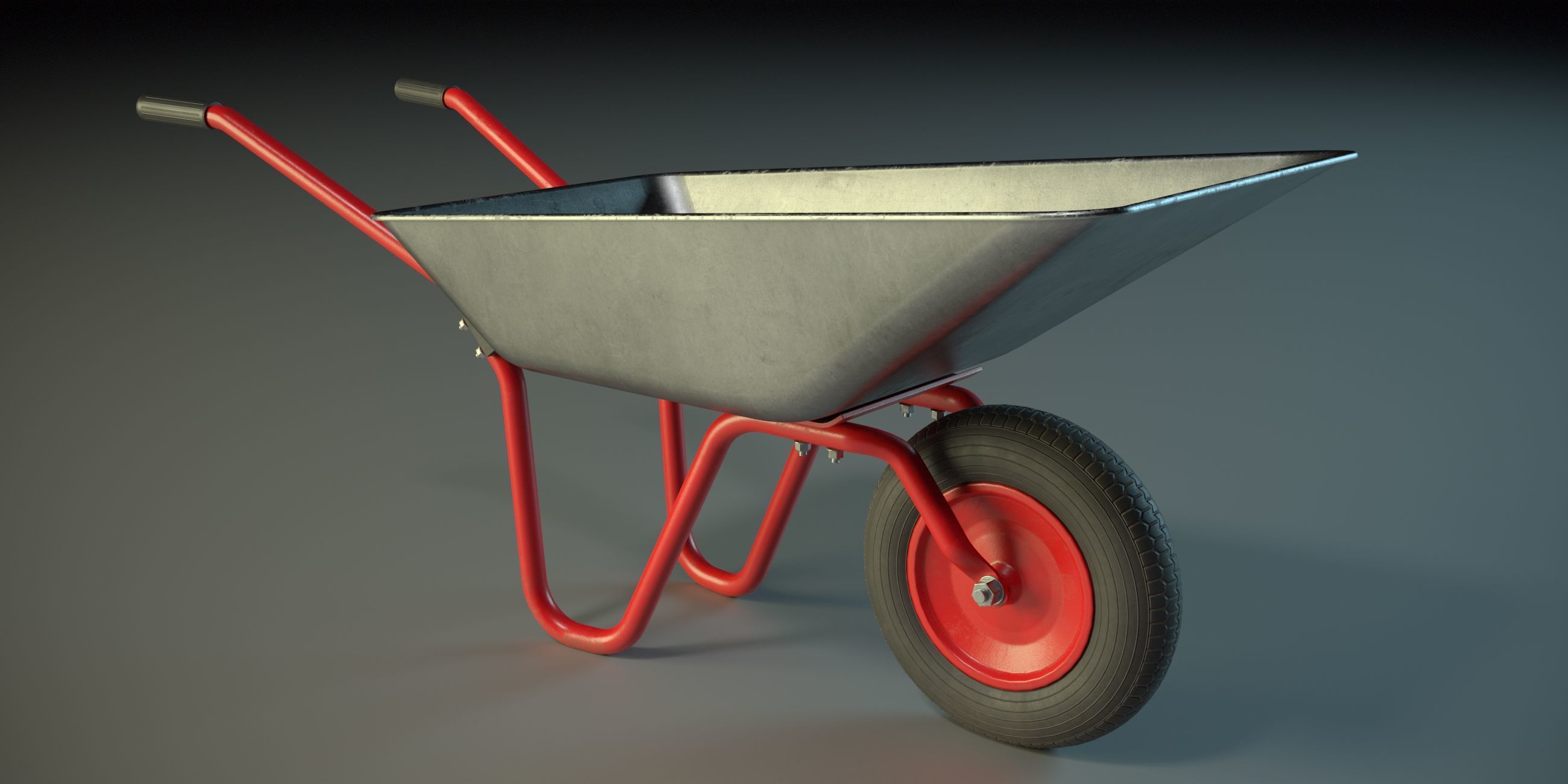 Wheelbarrow PBR Low-poly 3D model_1