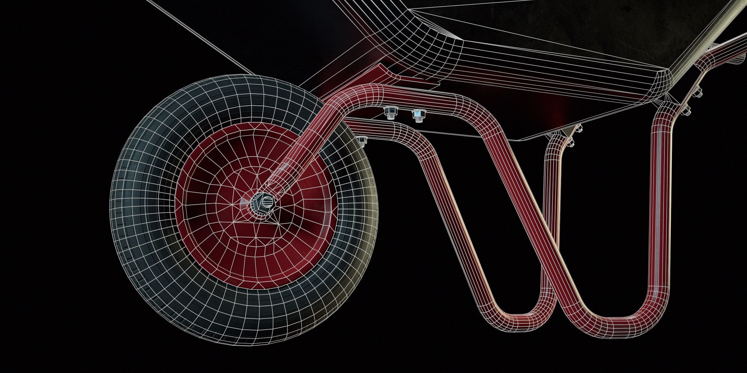 Wheelbarrow PBR Low-poly 3D model_7