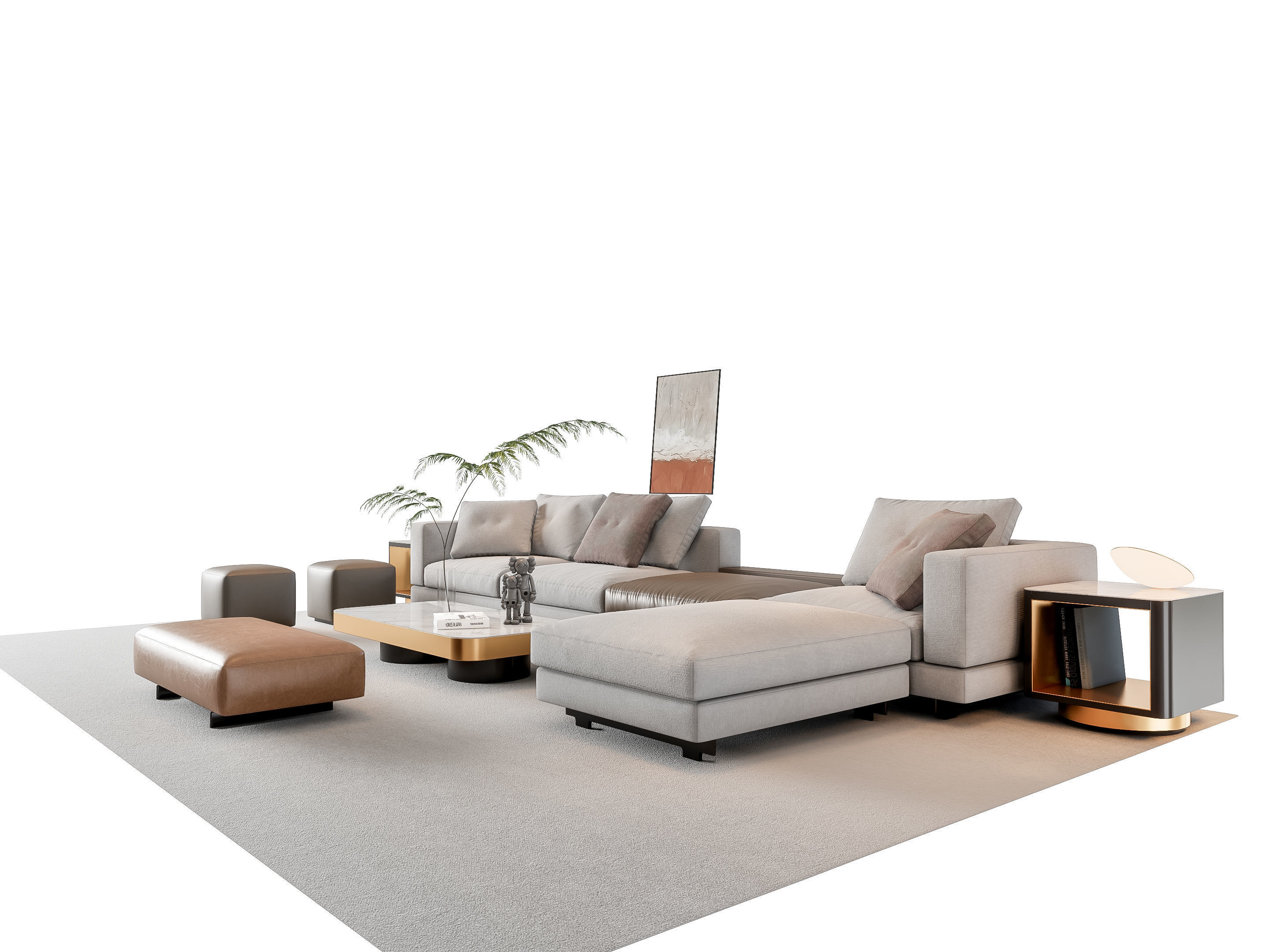 Sofa Coffee table sofa combination 16 3D model_18