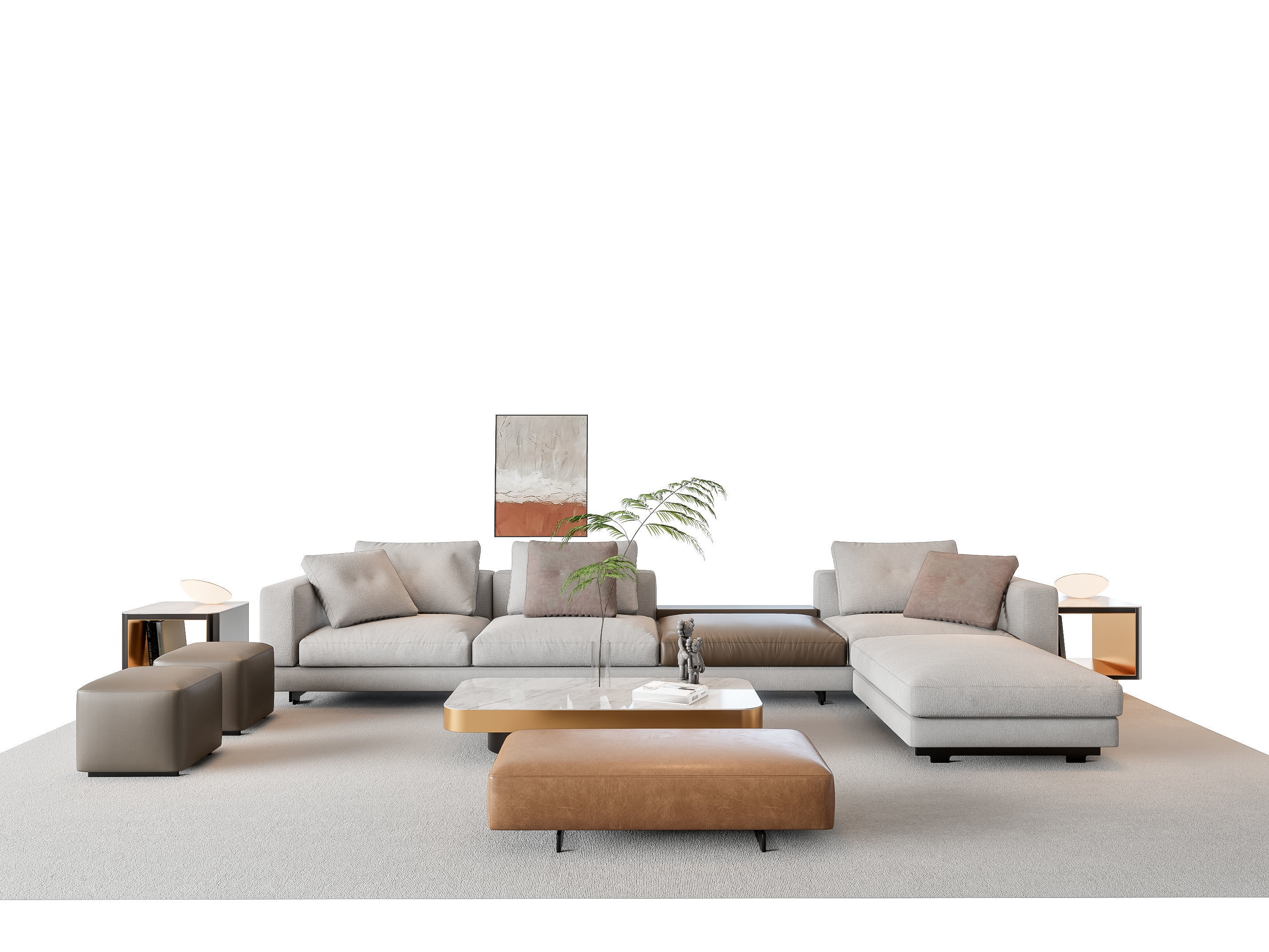 Sofa Coffee table sofa combination 16 3D model_16