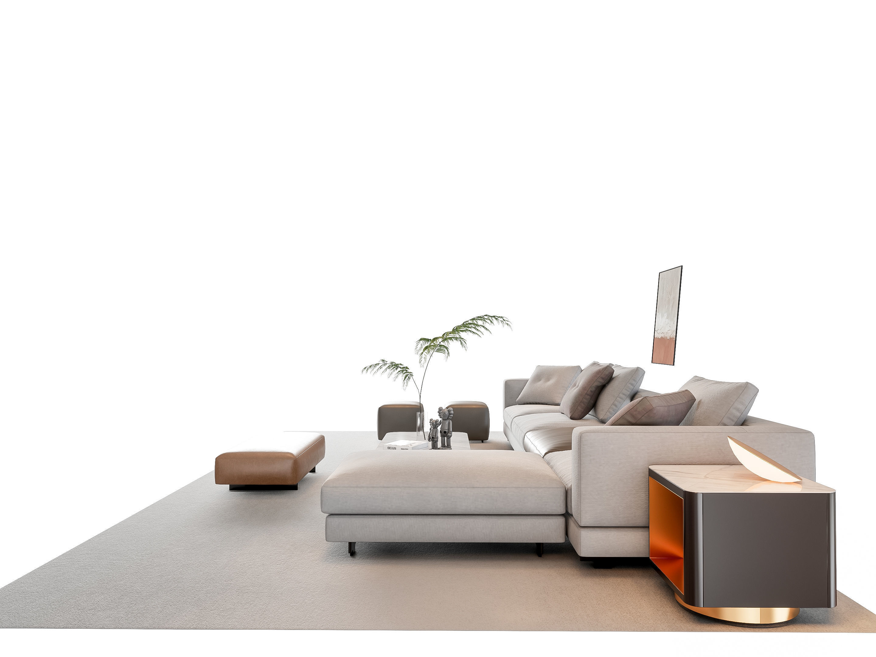 Sofa Coffee table sofa combination 16 3D model_15