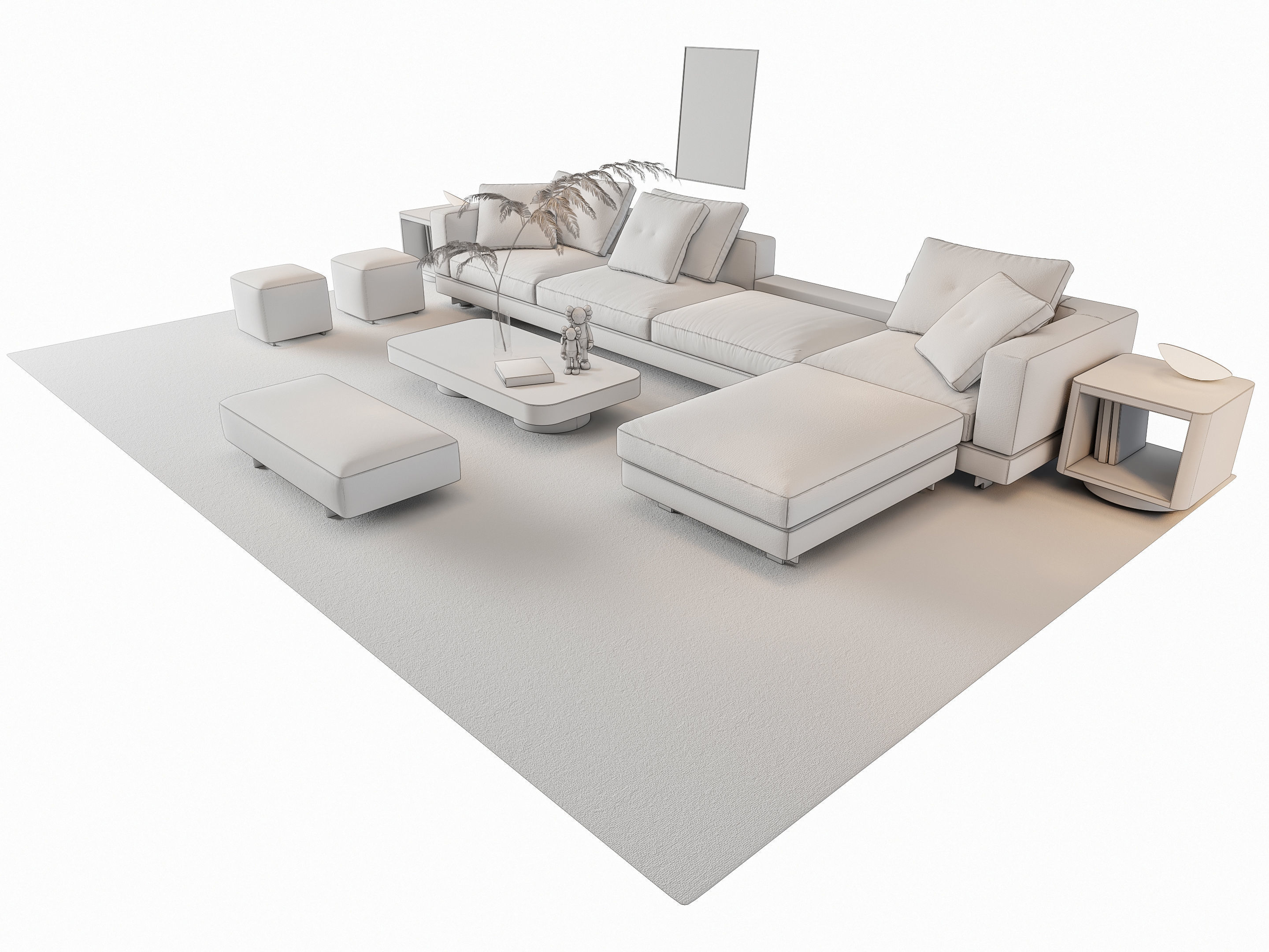 Sofa Coffee table sofa combination 16 3D model_19