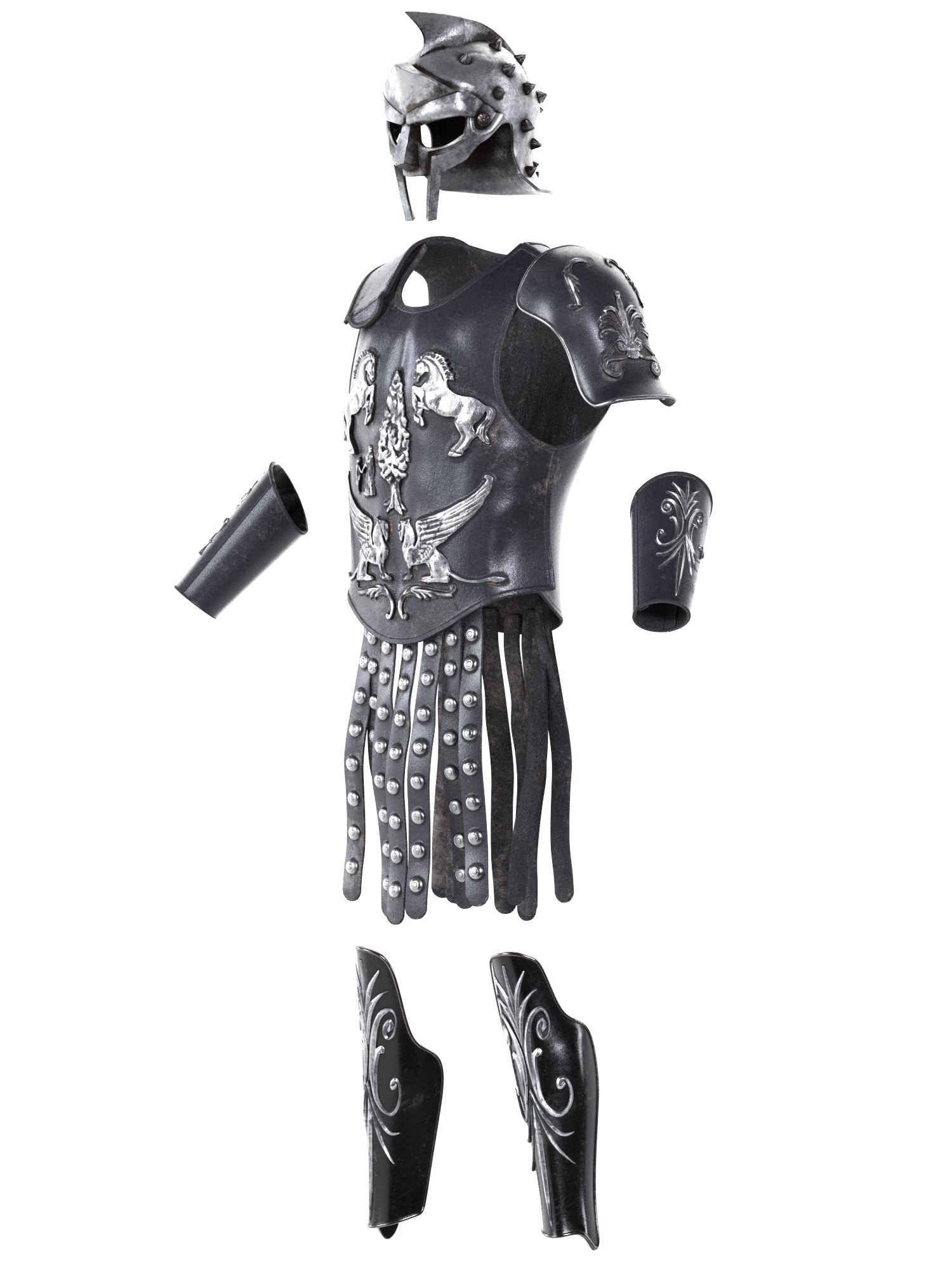 Gladiator Maximus armor helmet 3d Print model stl set 3D print model_5