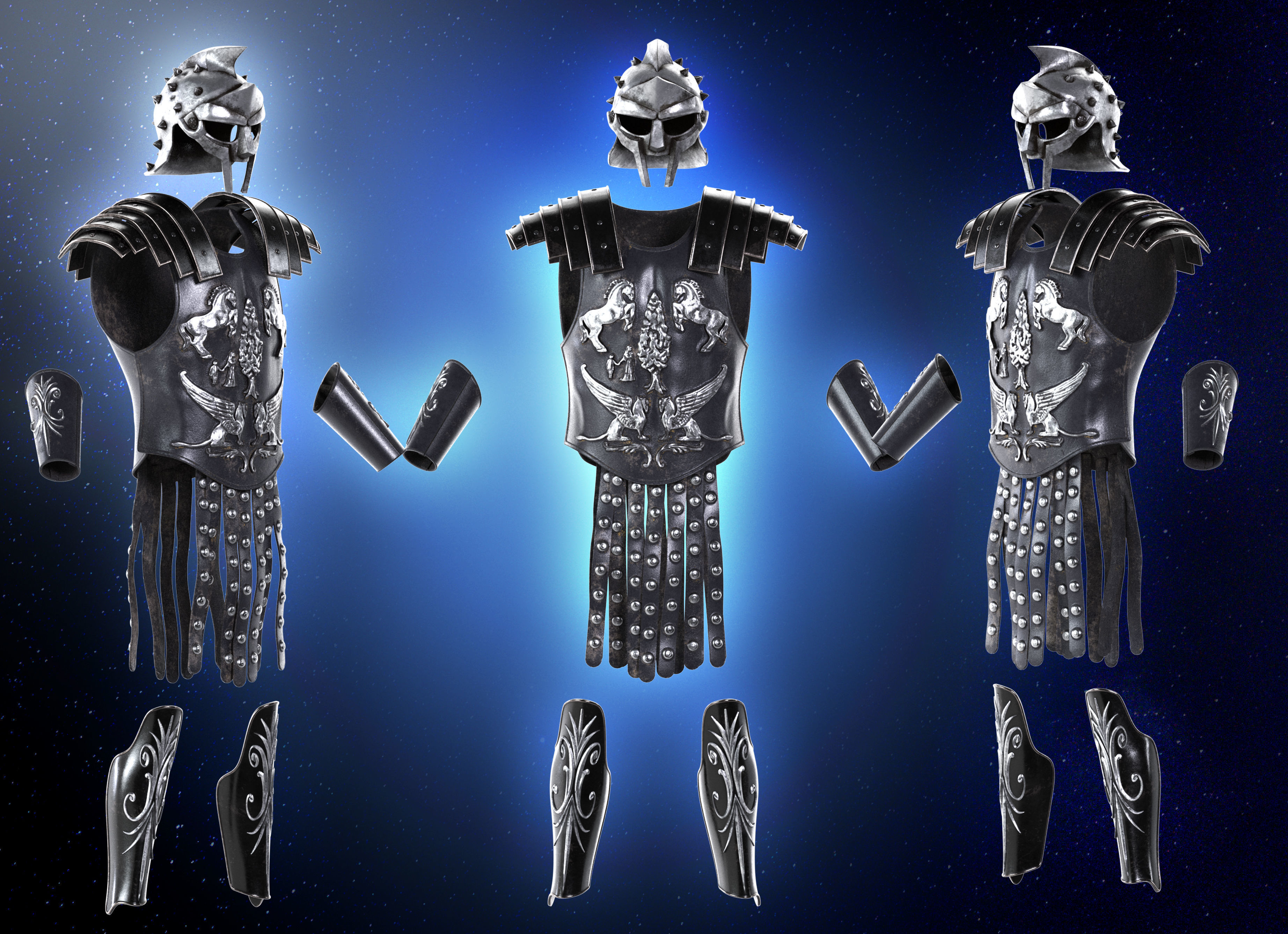 Gladiator Maximus armor helmet 3d Print model stl set 3D print model_6