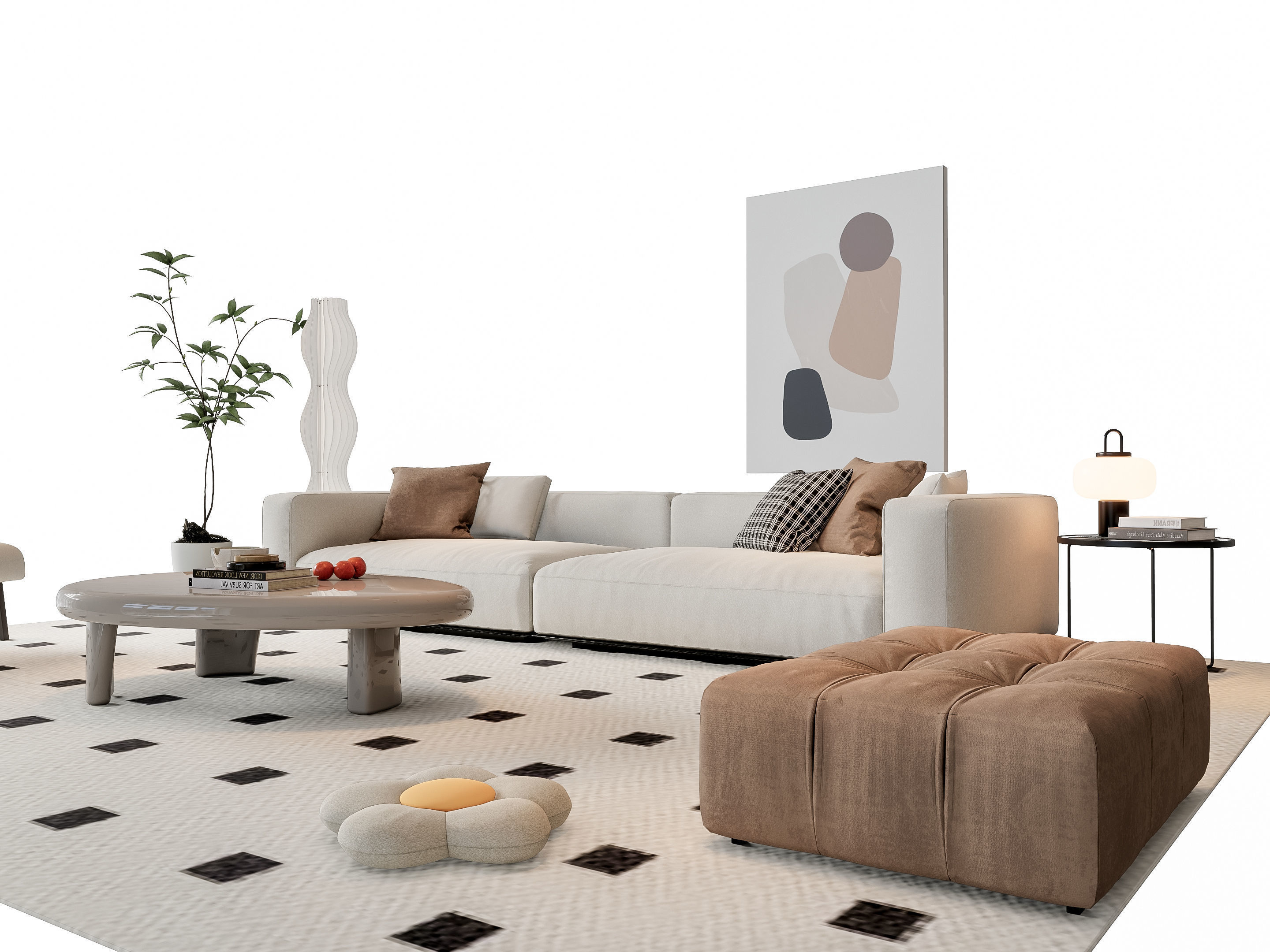 Sofa Coffee table sofa combination 19 3D model_1