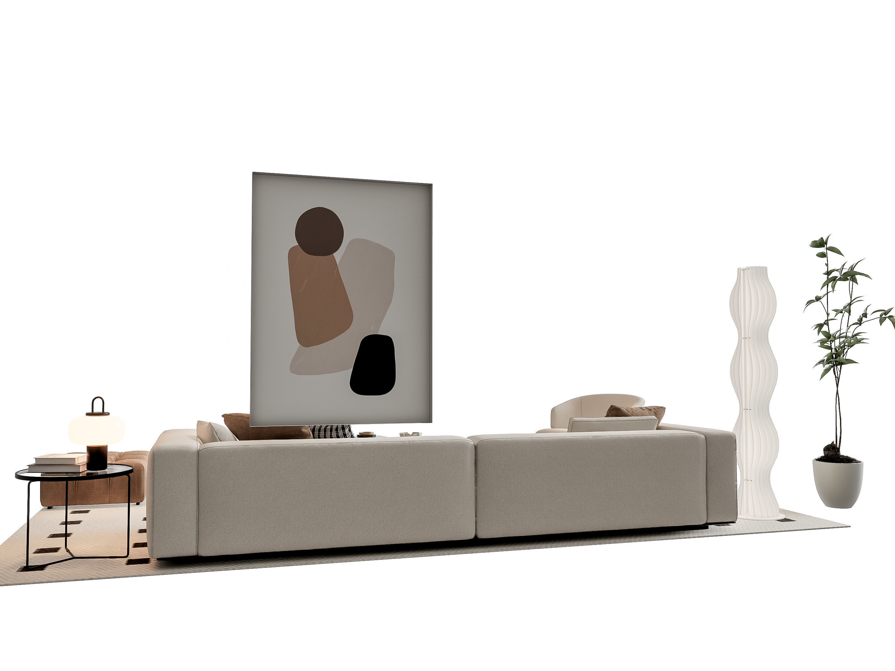 Sofa Coffee table sofa combination 19 3D model_9