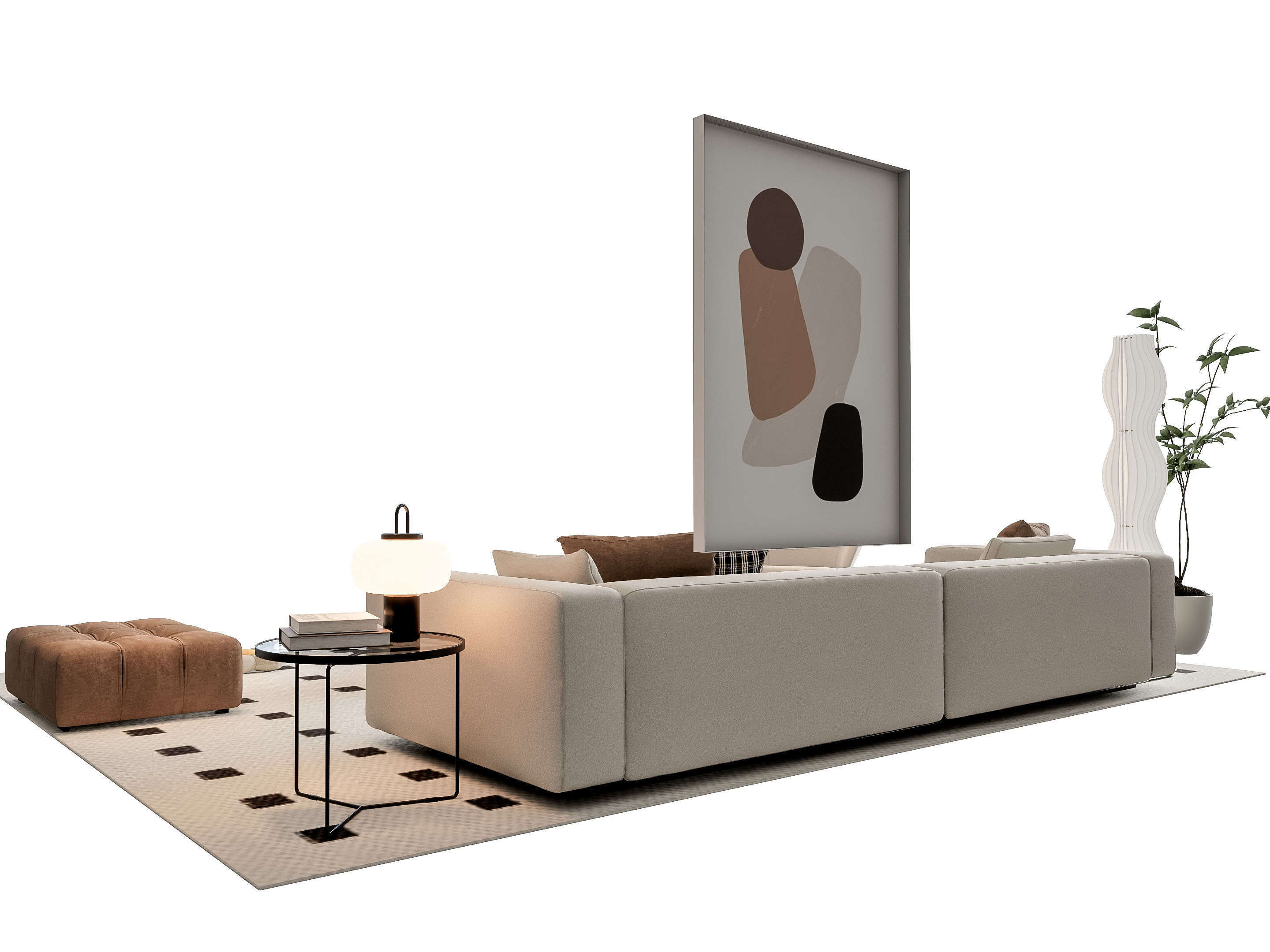 Sofa Coffee table sofa combination 19 3D model_10