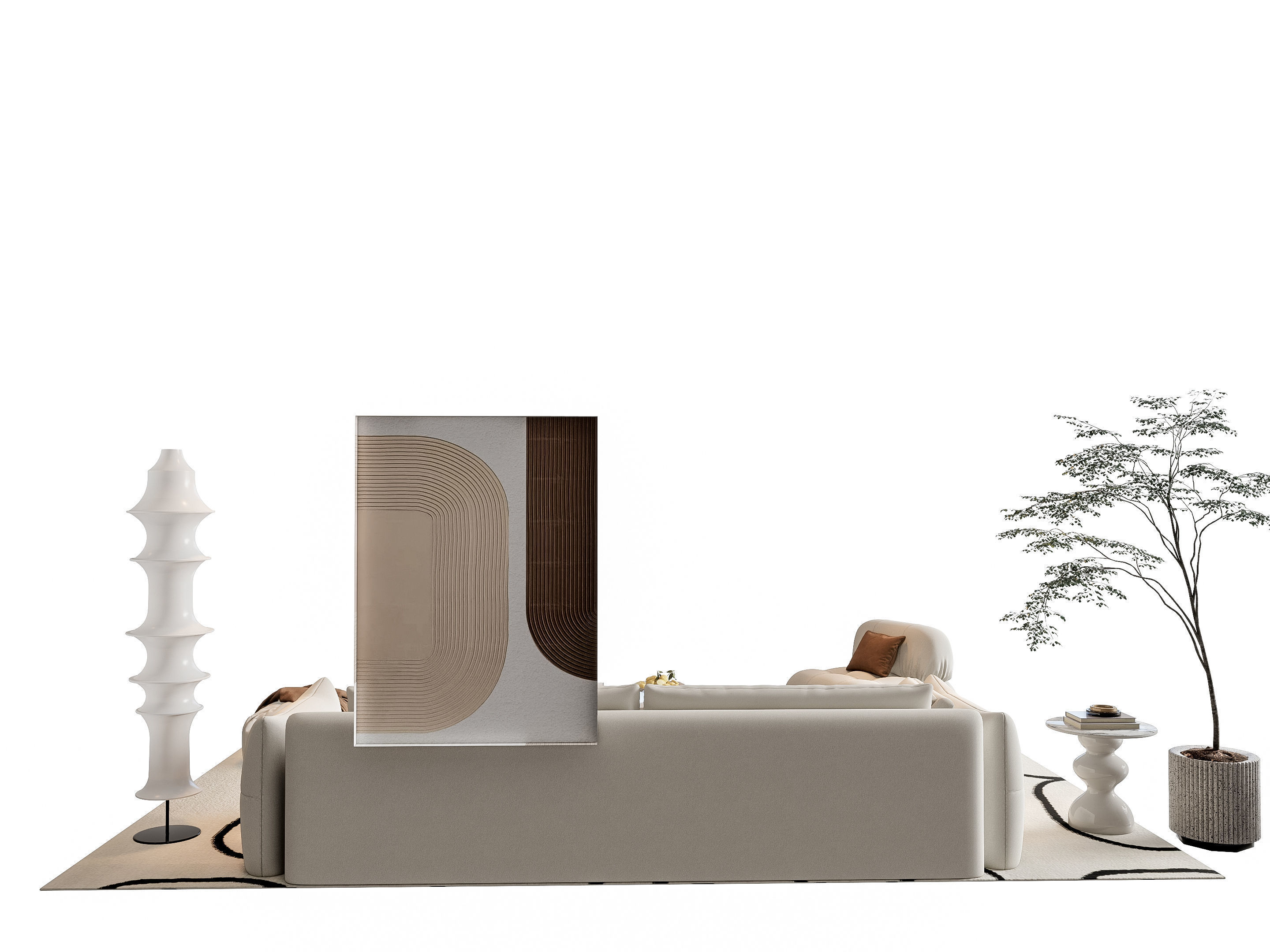 Sofa Coffee table sofa combination 20 3D model_10