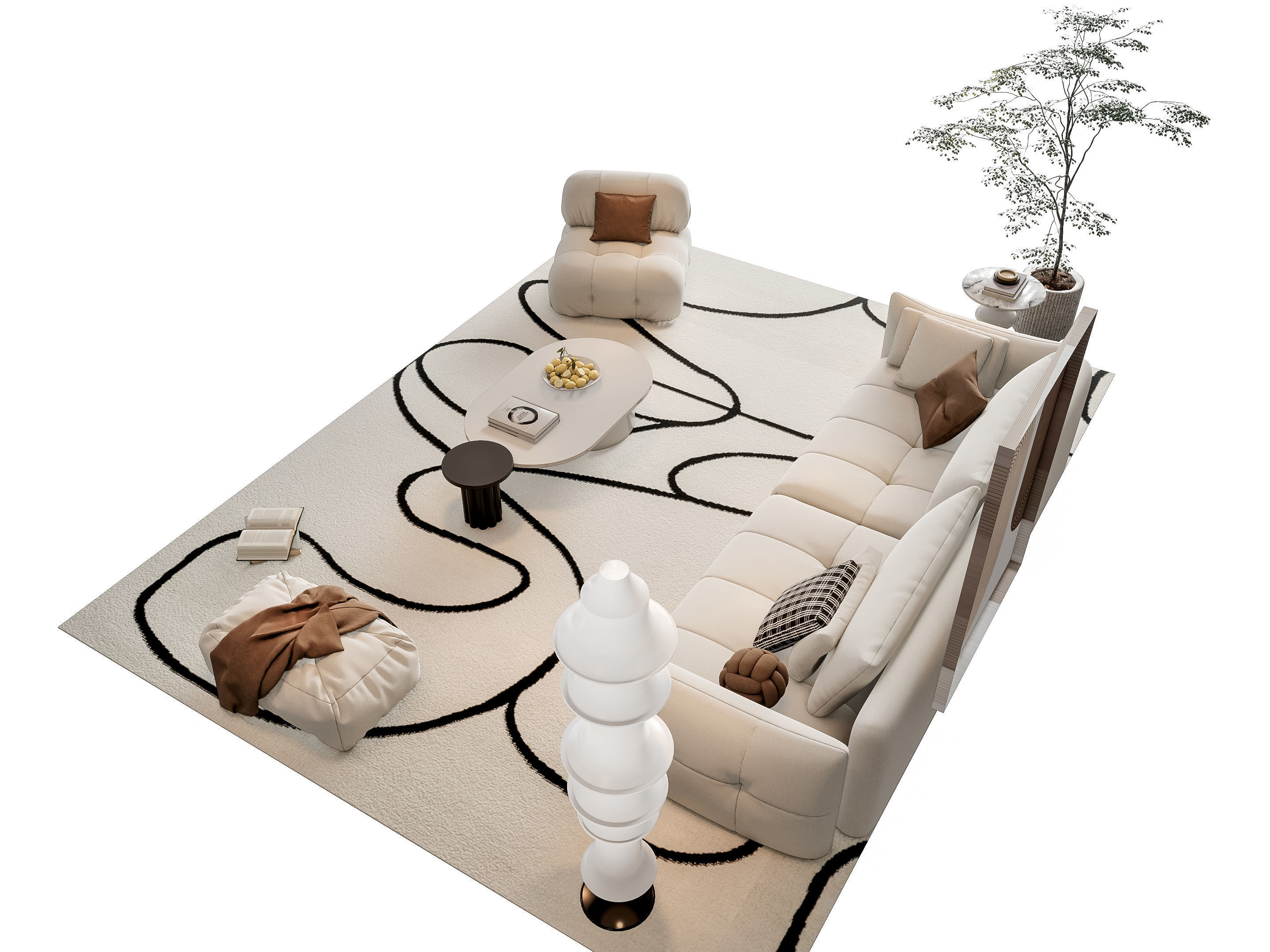 Sofa Coffee table sofa combination 20 3D model_1