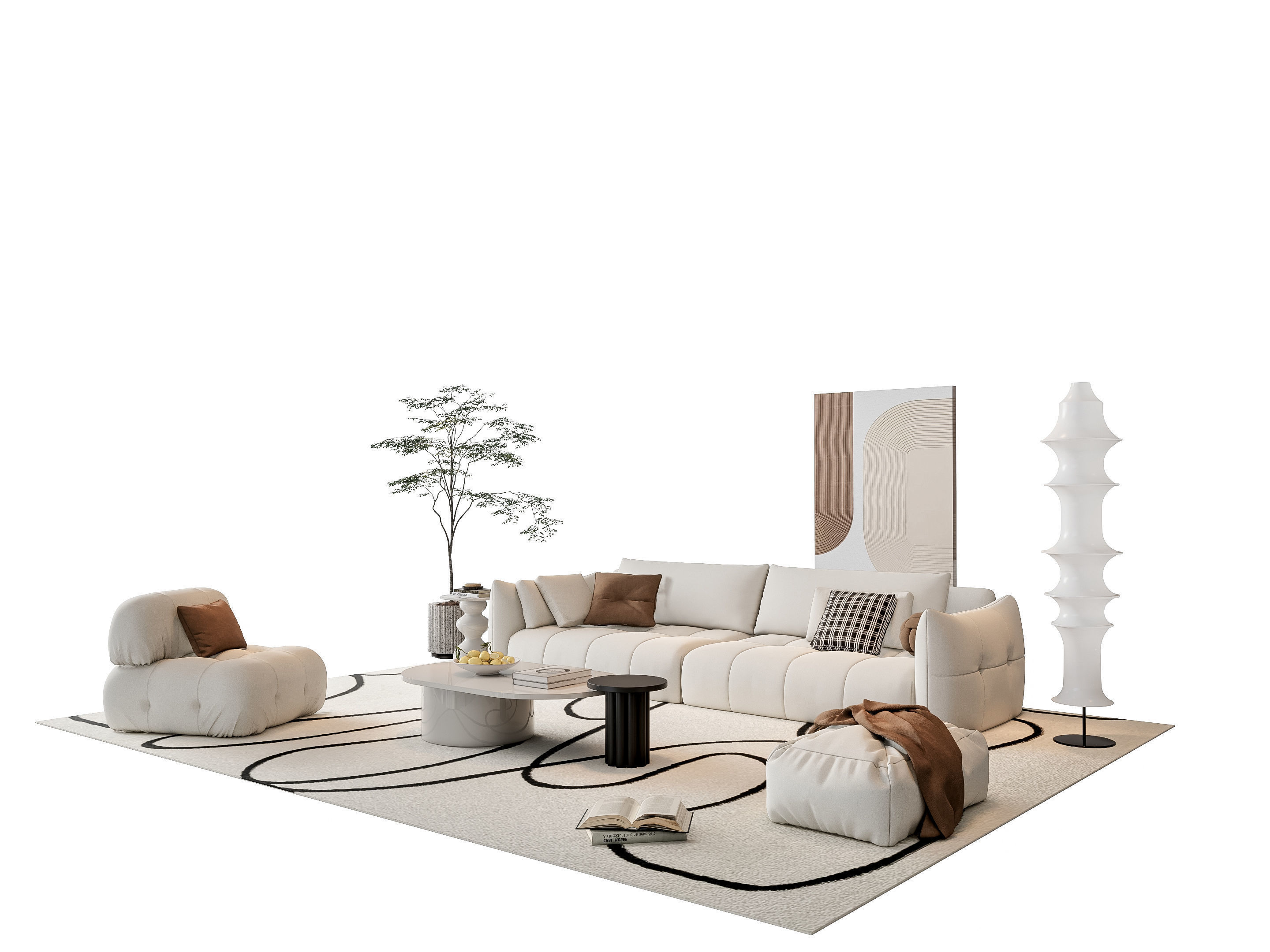 Sofa Coffee table sofa combination 20 3D model_18
