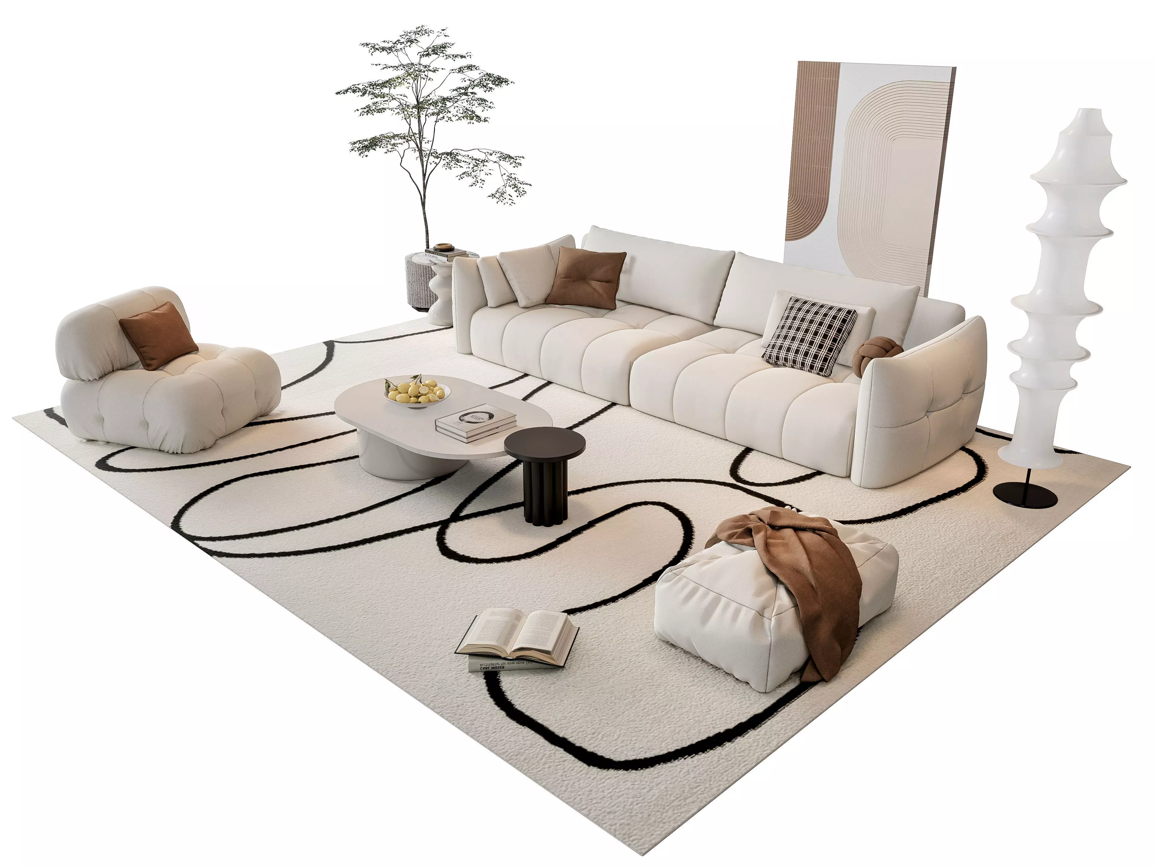 Sofa Coffee table sofa combination 20 3D model_0