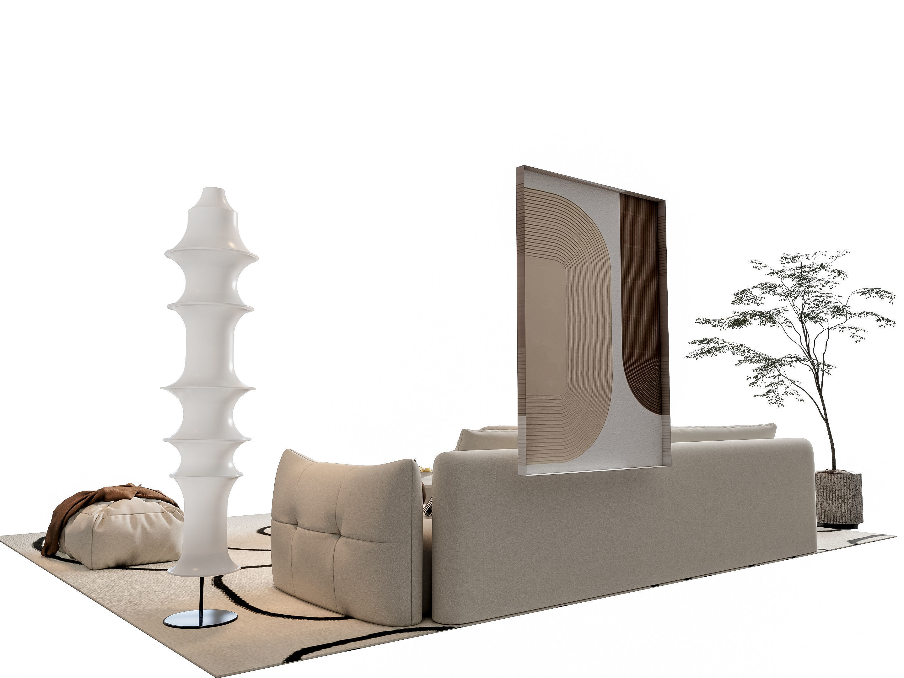 Sofa Coffee table sofa combination 20 3D model_11