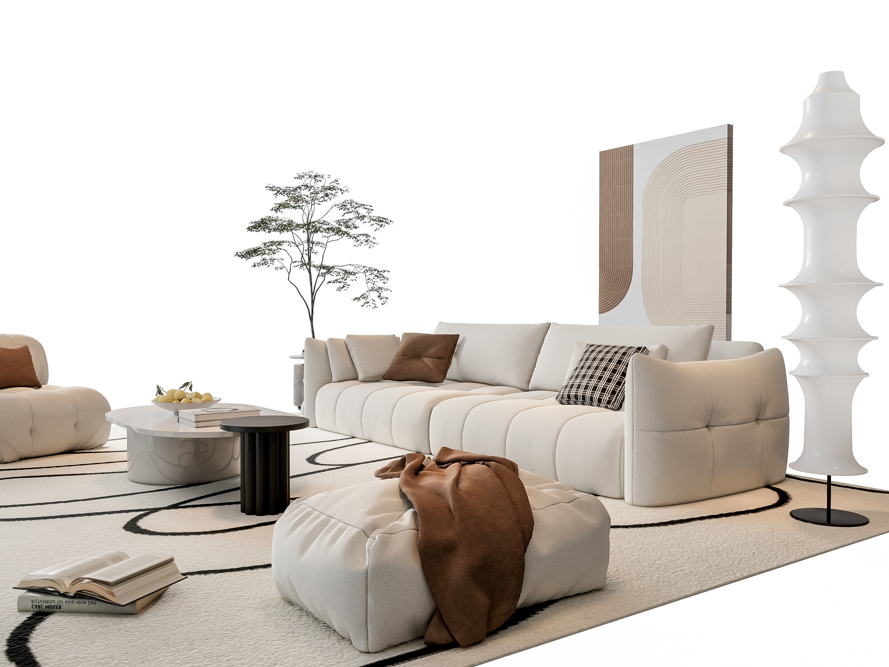 Sofa Coffee table sofa combination 20 3D model_4