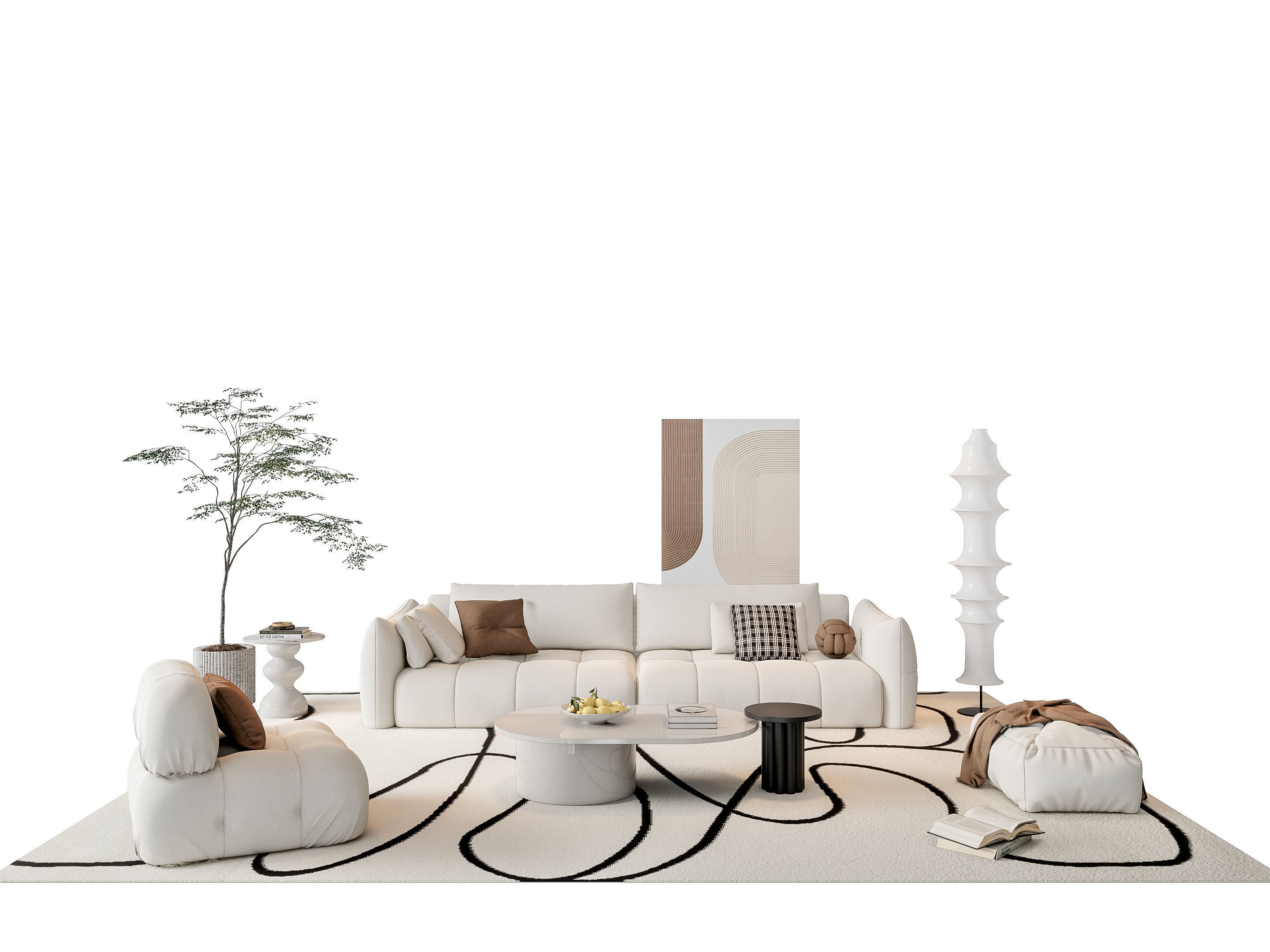 Sofa Coffee table sofa combination 20 3D model_19