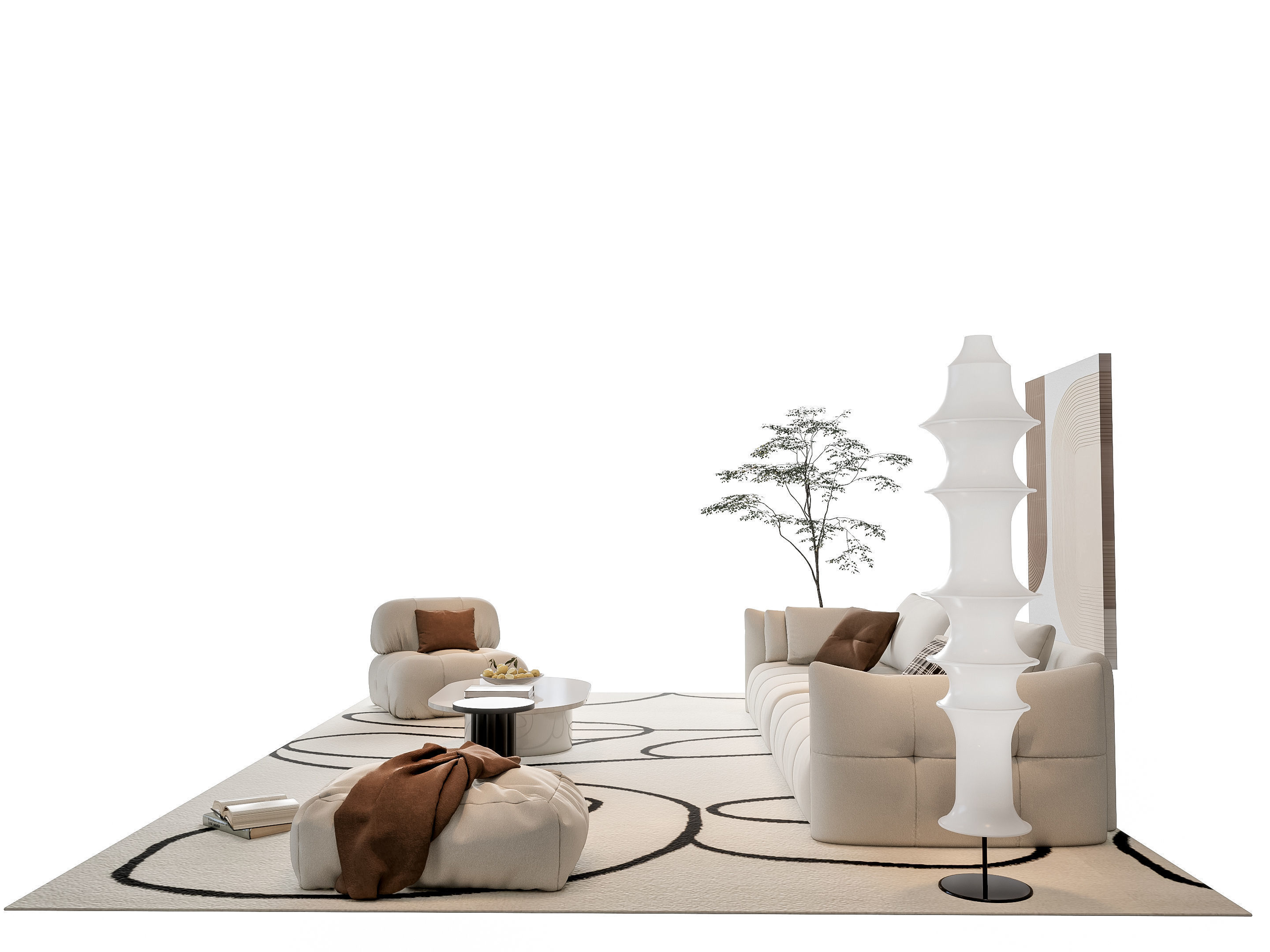 Sofa Coffee table sofa combination 20 3D model_14
