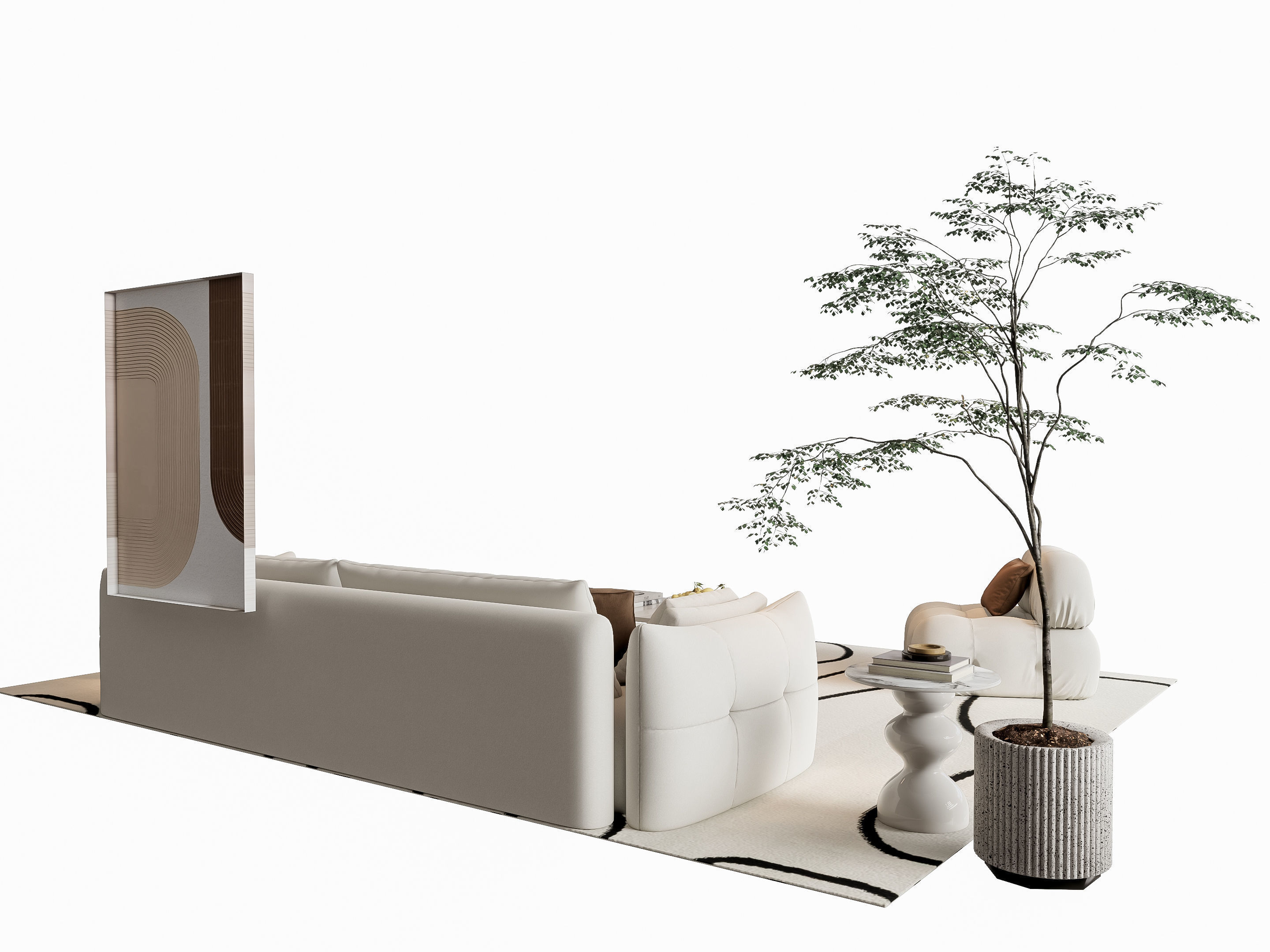 Sofa Coffee table sofa combination 20 3D model_13