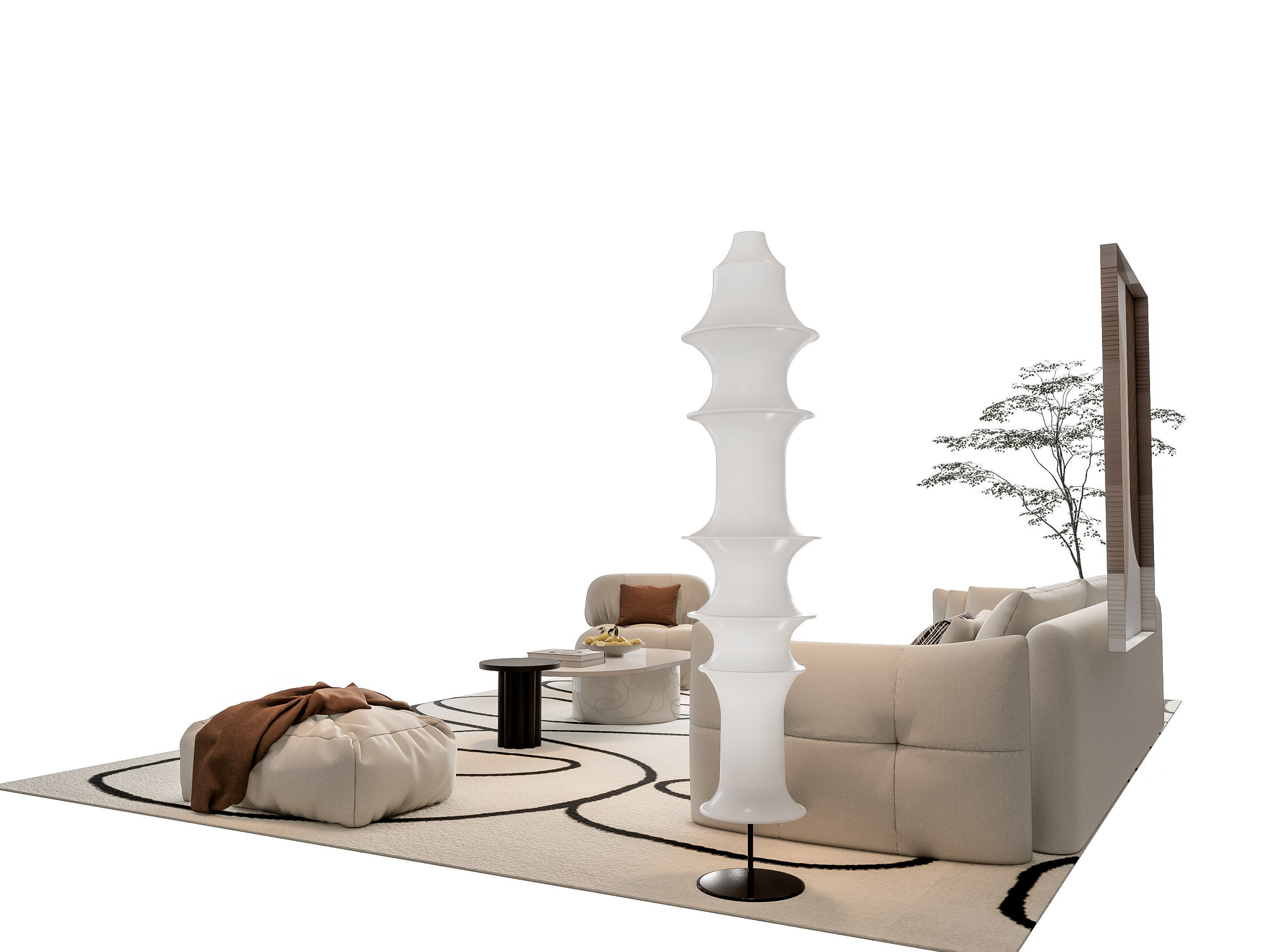 Sofa Coffee table sofa combination 20 3D model_12