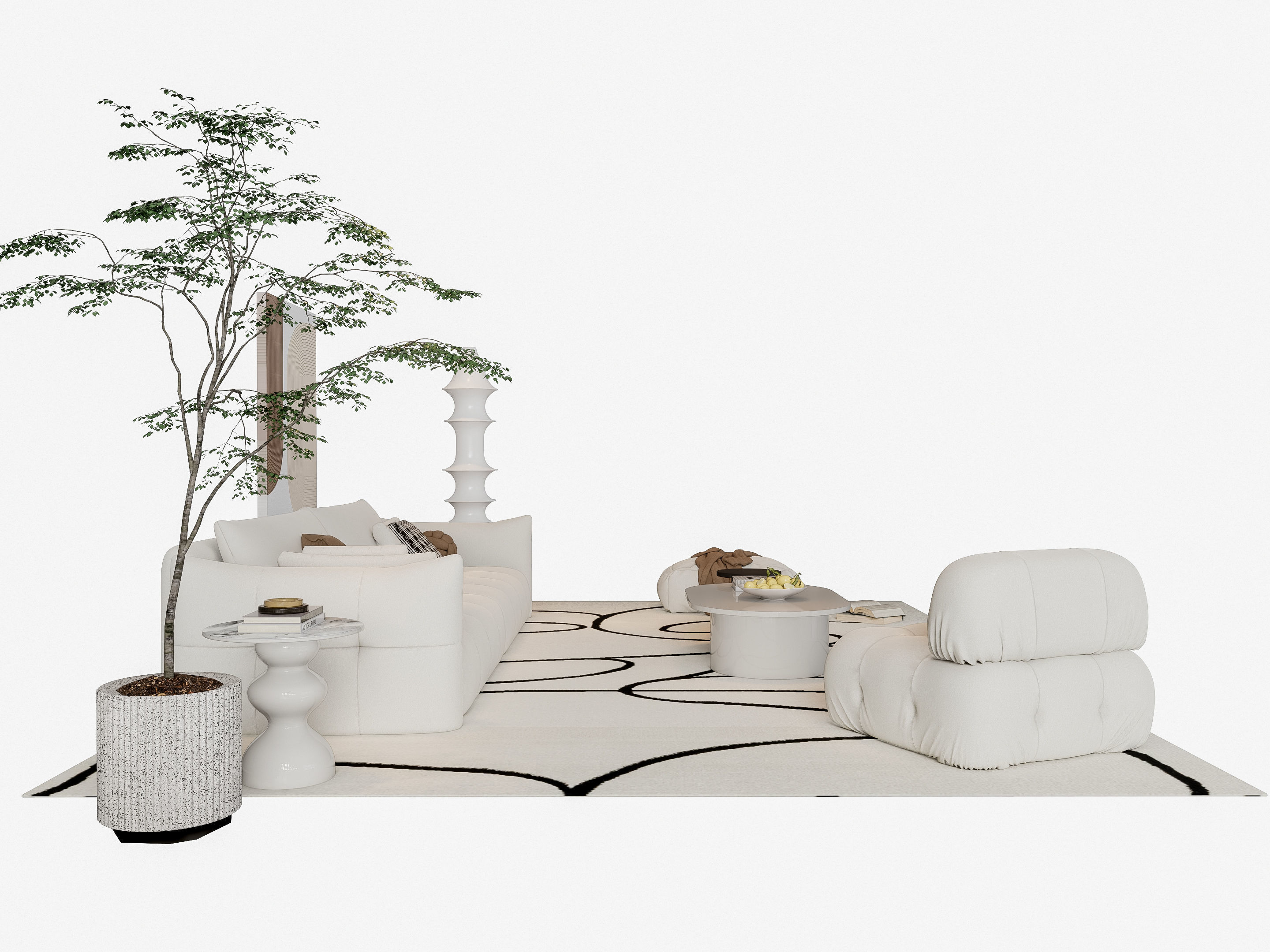 Sofa Coffee table sofa combination 20 3D model_15