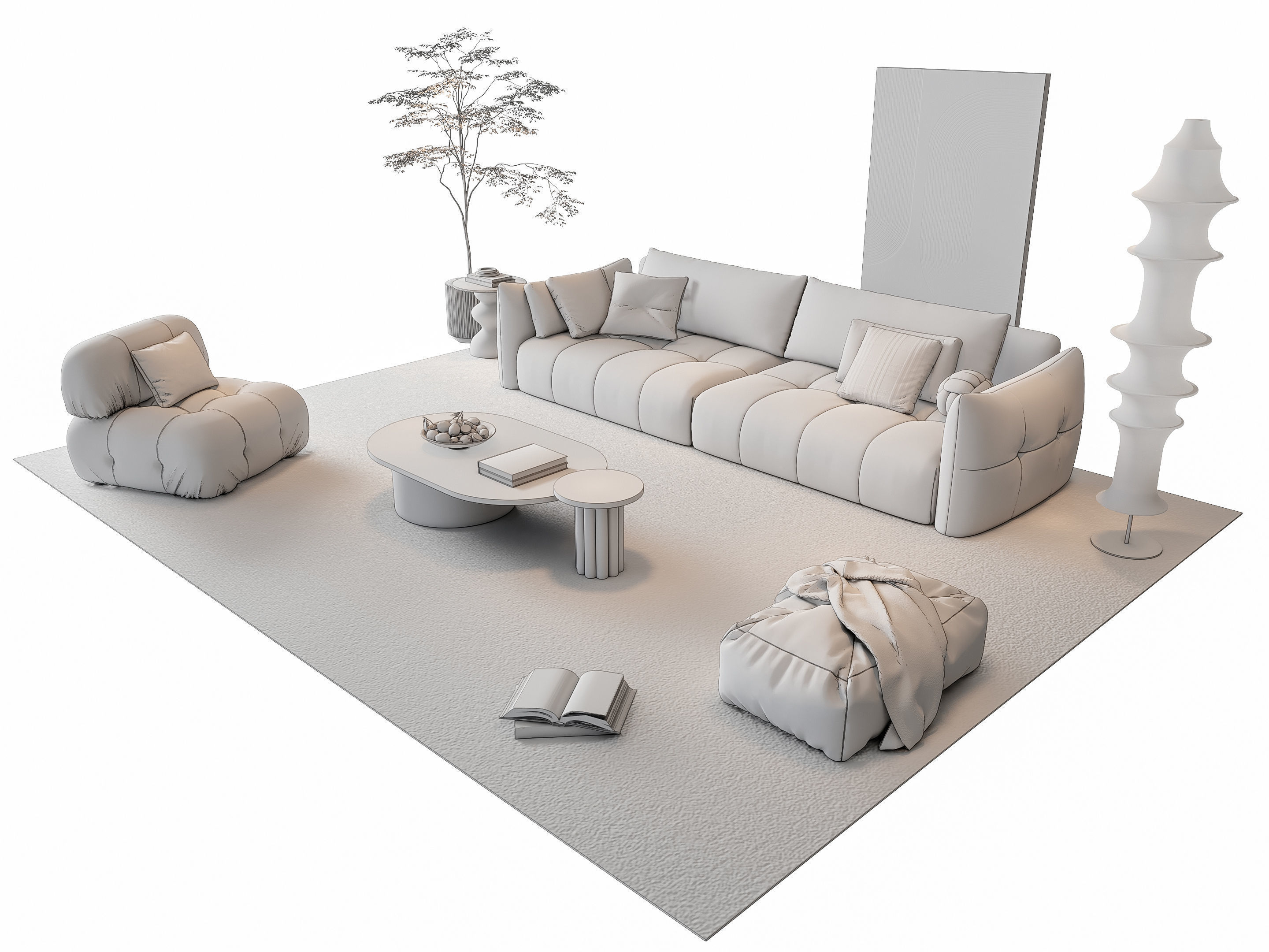 Sofa Coffee table sofa combination 20 3D model_17