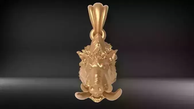 Wild boar pendant 3D print model