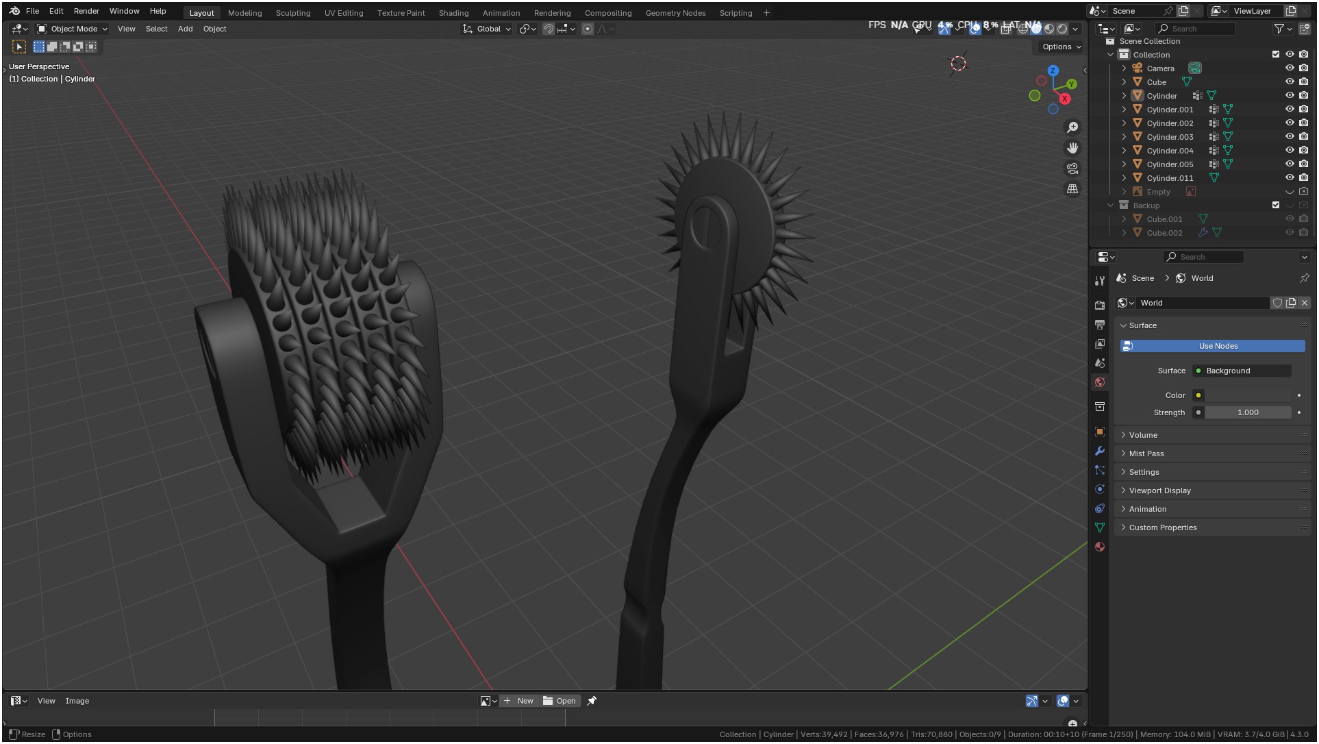 Wartenberg Neurological Pin Wheel Set 3D model_29