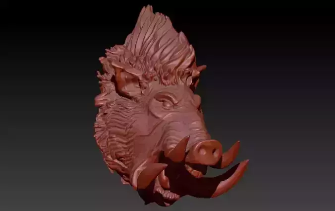 Wild boar pendant 3D print model
