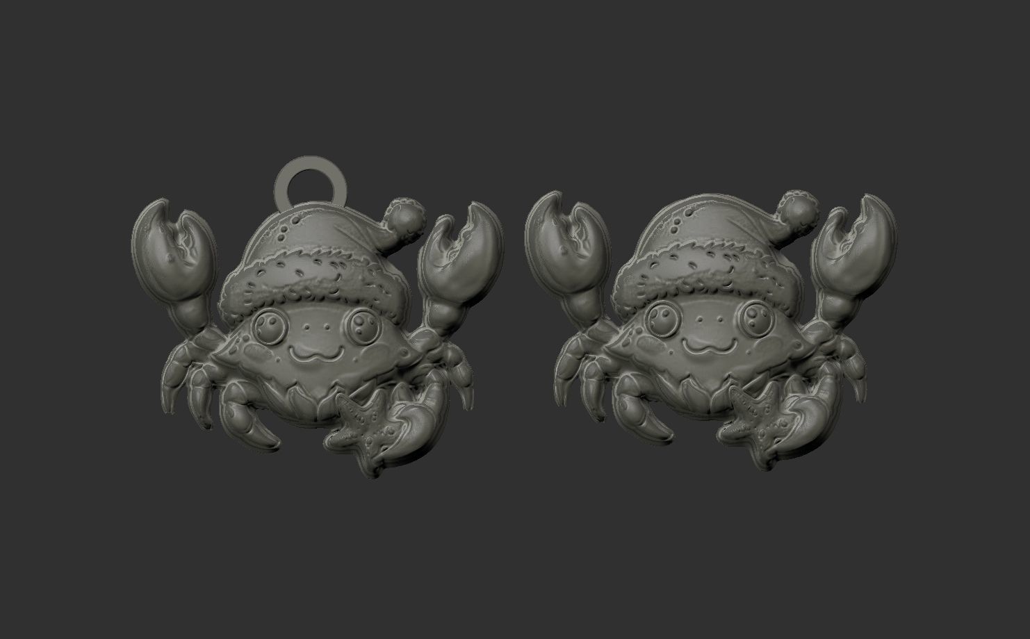 christmas crabsanda decor  3D print model_4