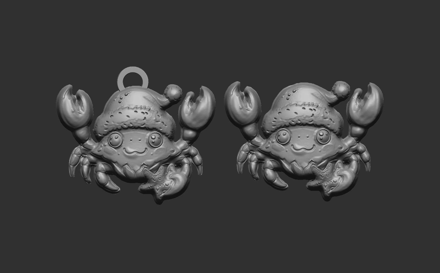 christmas crabsanda decor  3D print model_3