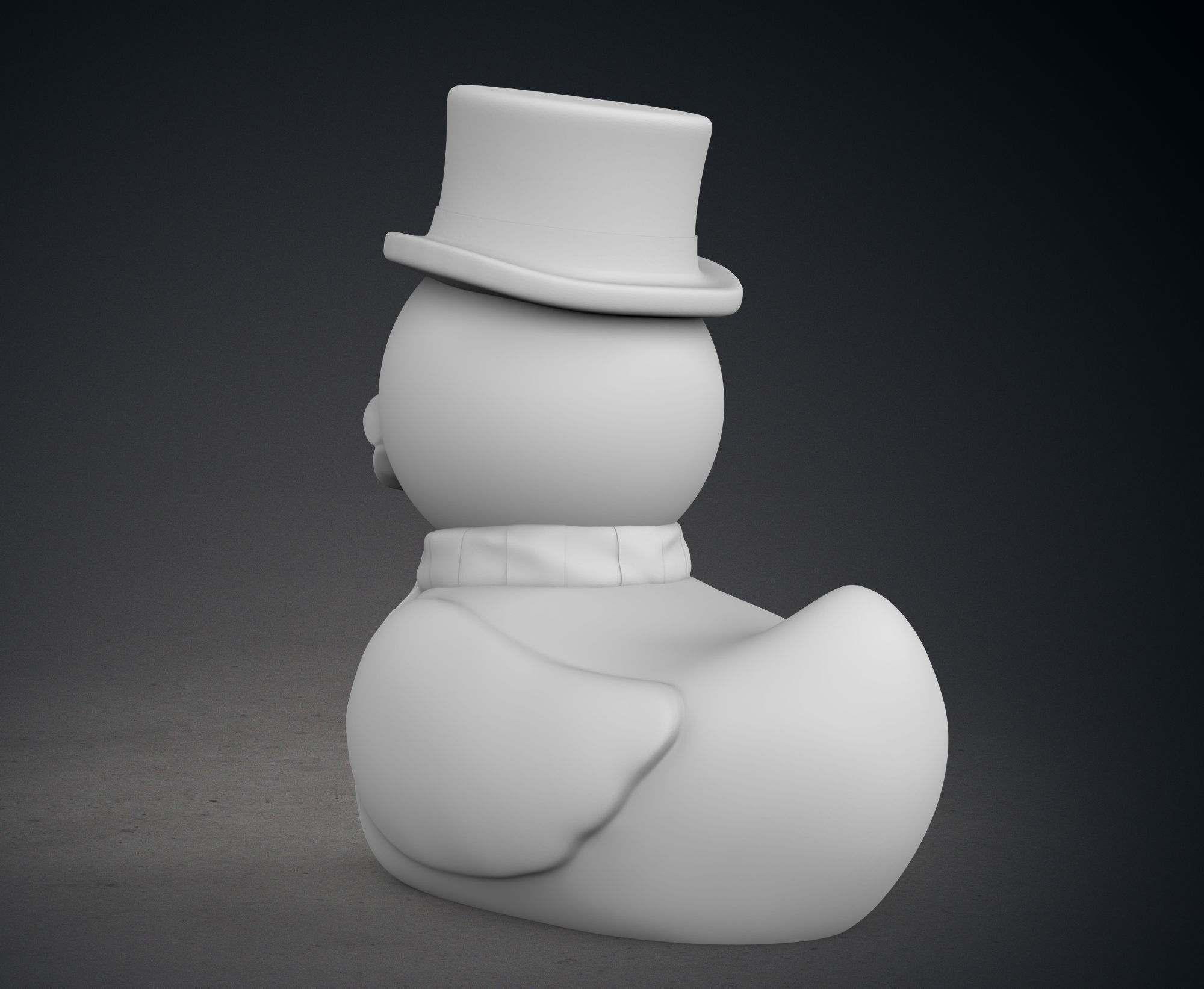 Cute Snowman Rubber Duck 3D print model_5