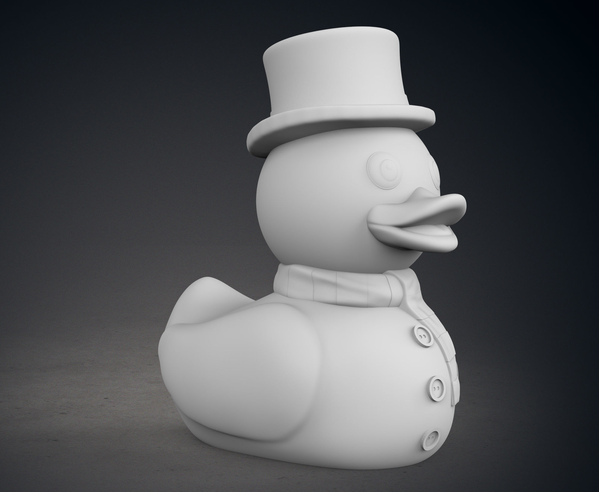Cute Snowman Rubber Duck 3D print model_9