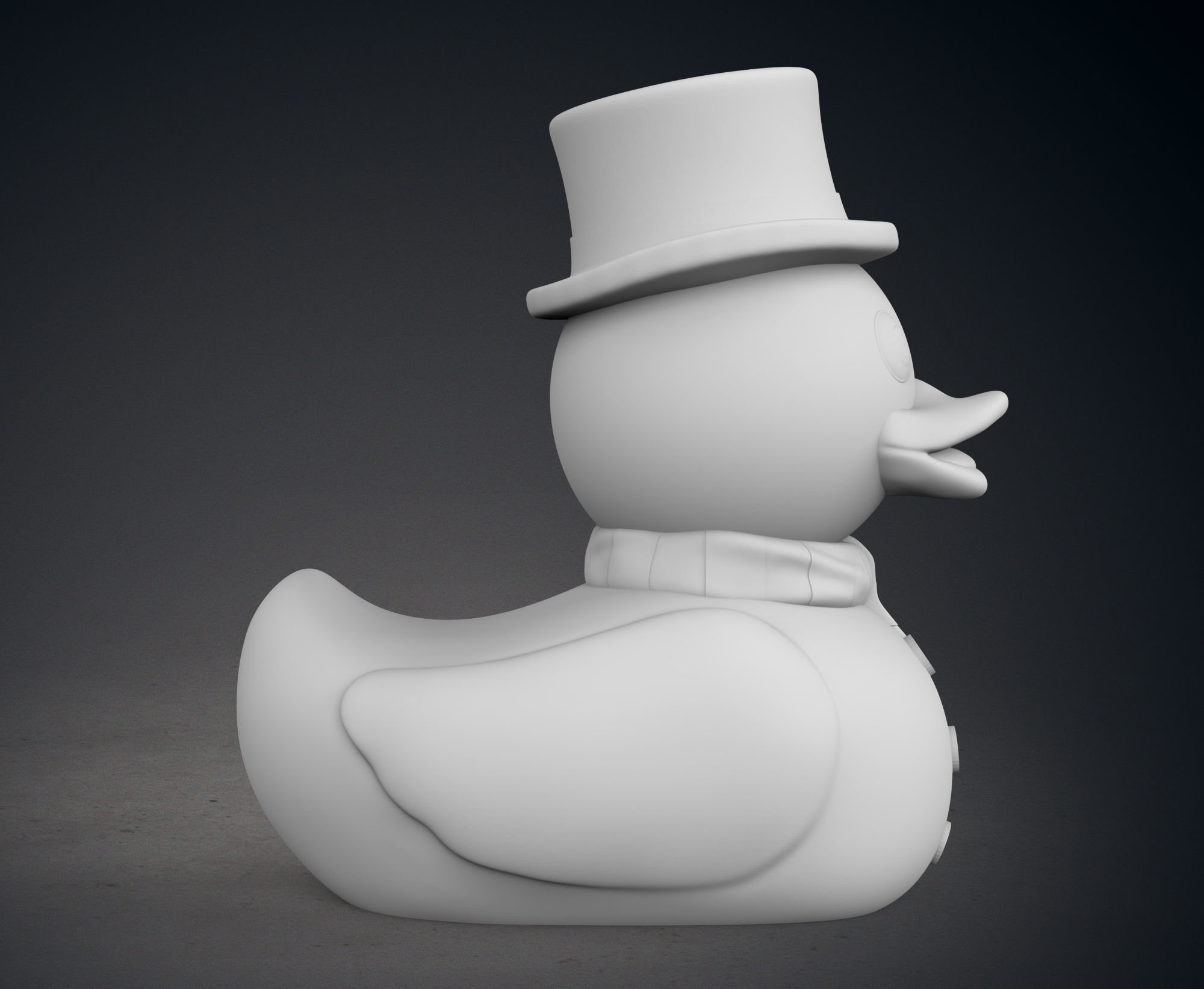 Cute Snowman Rubber Duck 3D print model_8