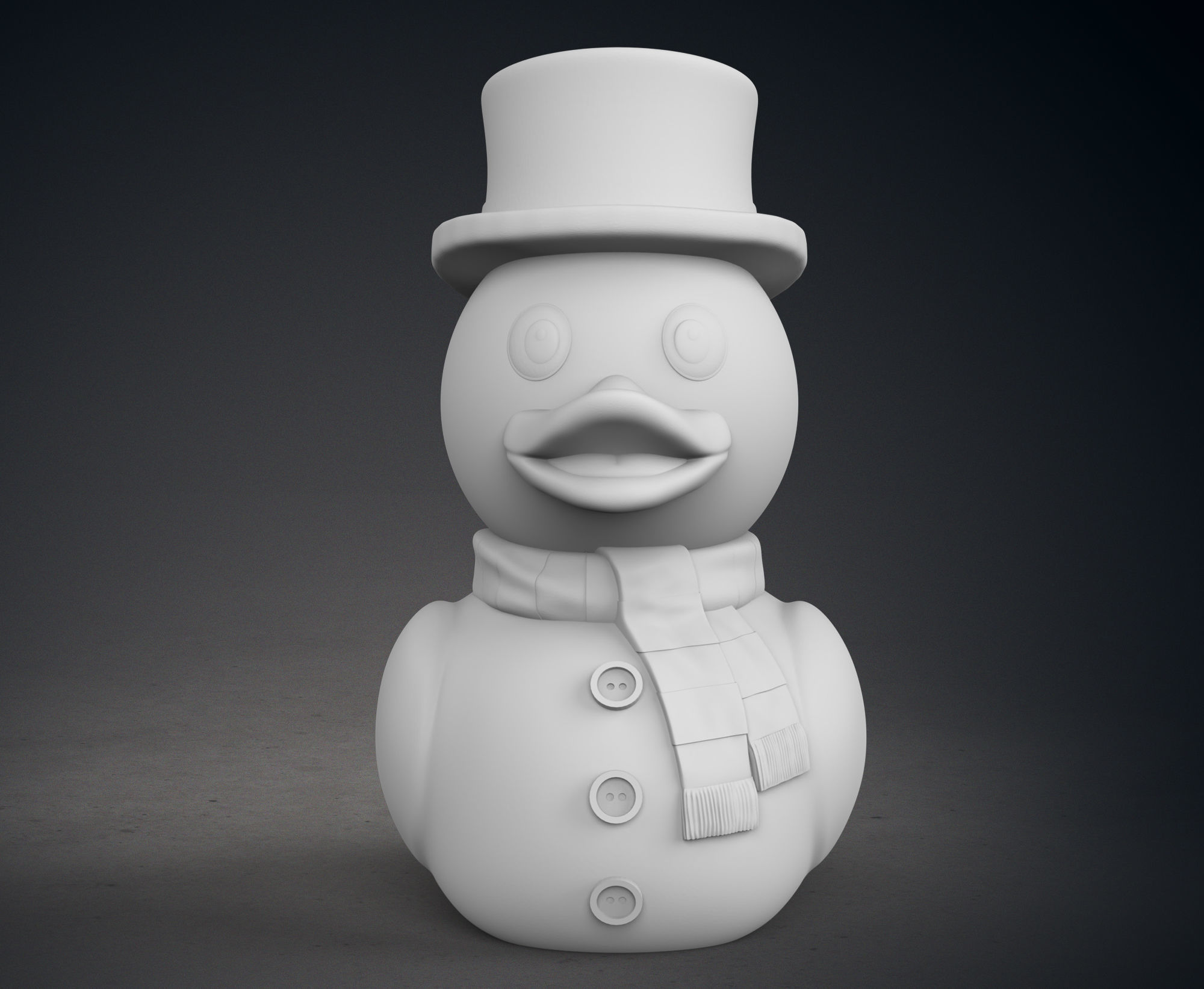 Cute Snowman Rubber Duck 3D print model_2