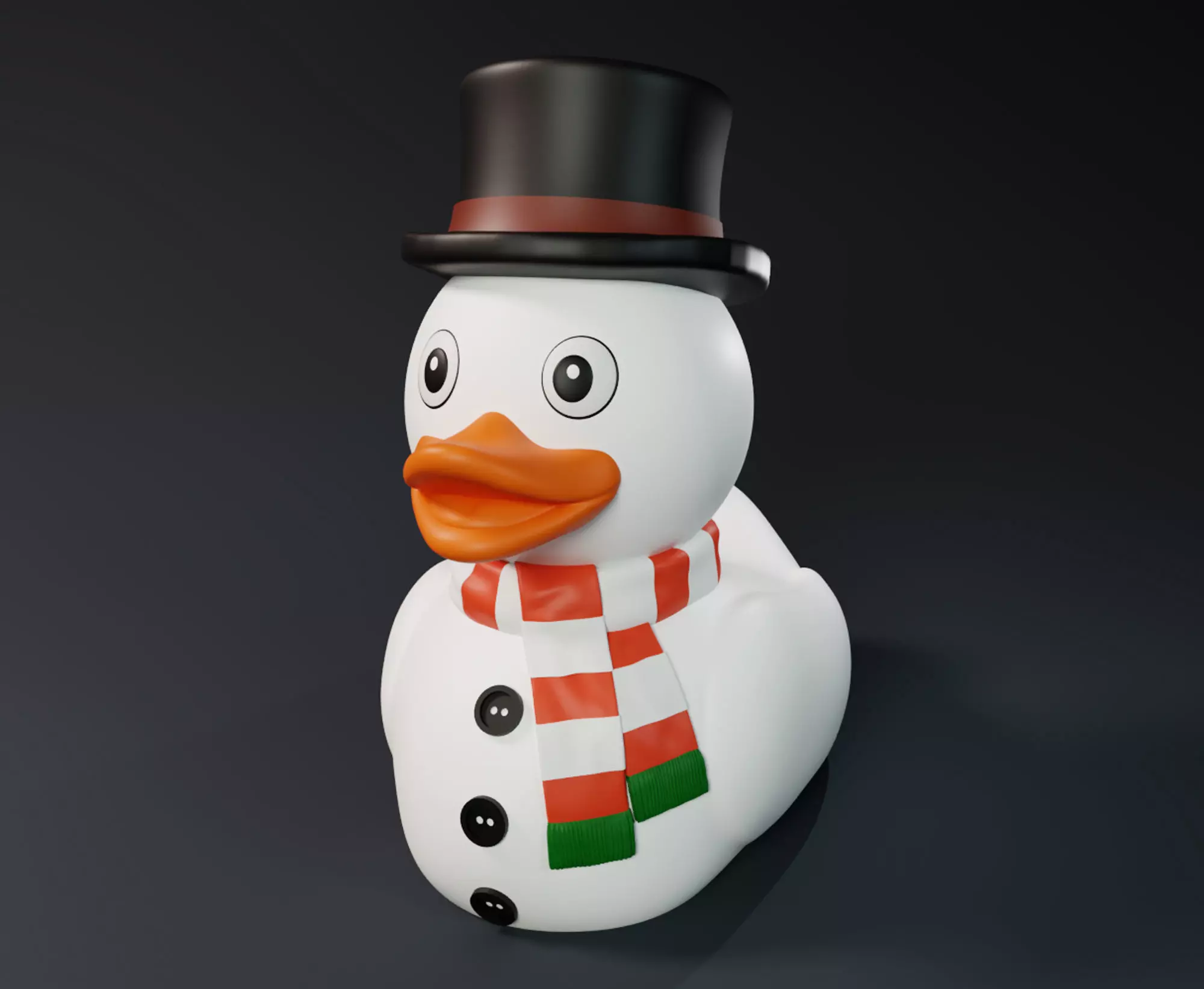 Cute Snowman Rubber Duck 3D print model_0