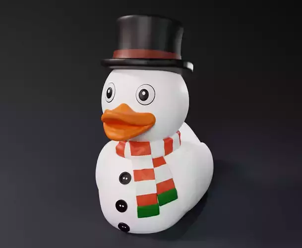 Cute Snowman Rubber Duck 3D print model