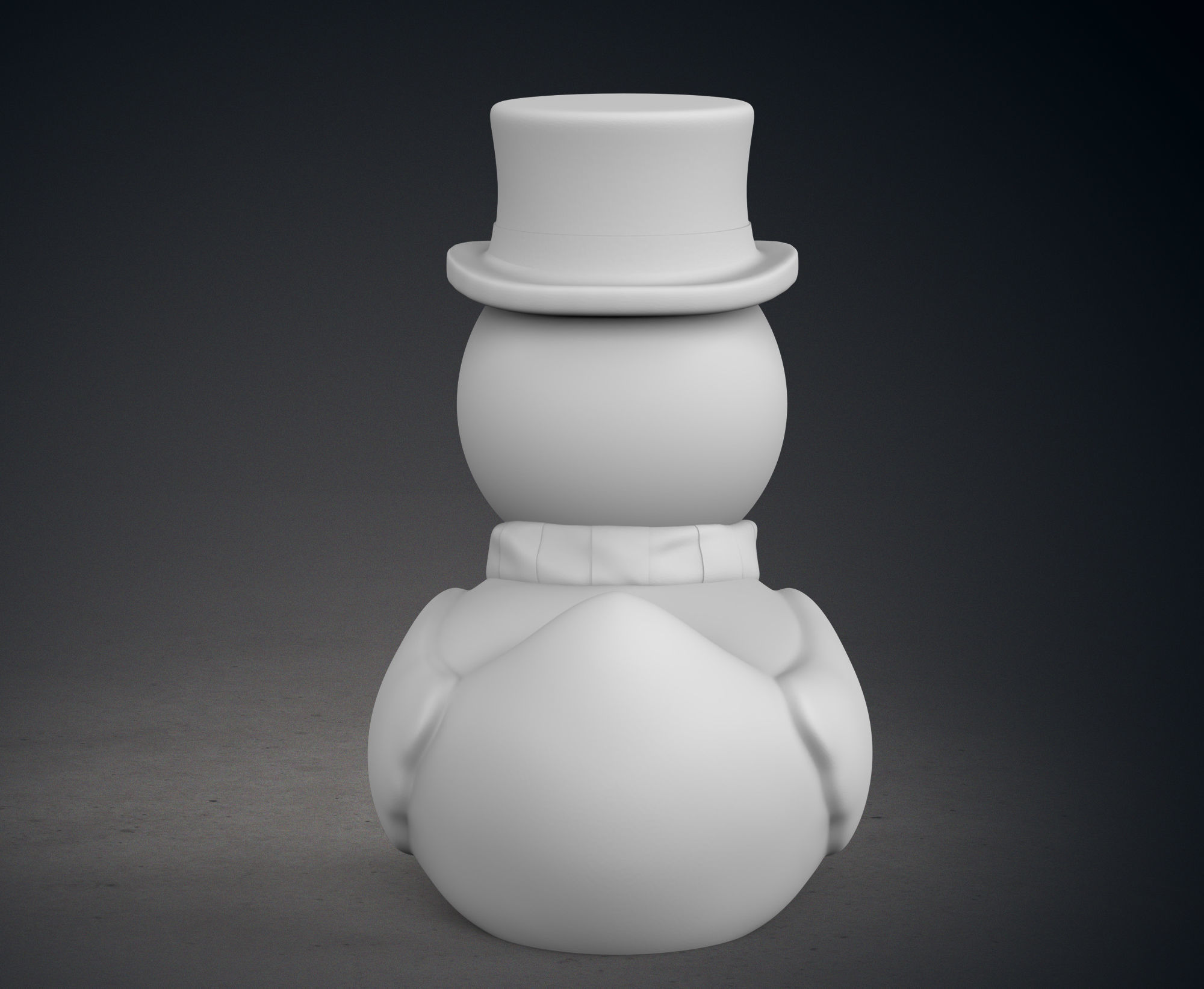 Cute Snowman Rubber Duck 3D print model_6