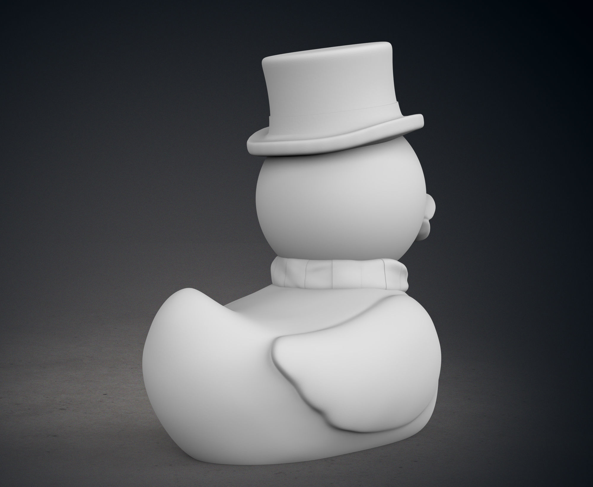 Cute Snowman Rubber Duck 3D print model_7