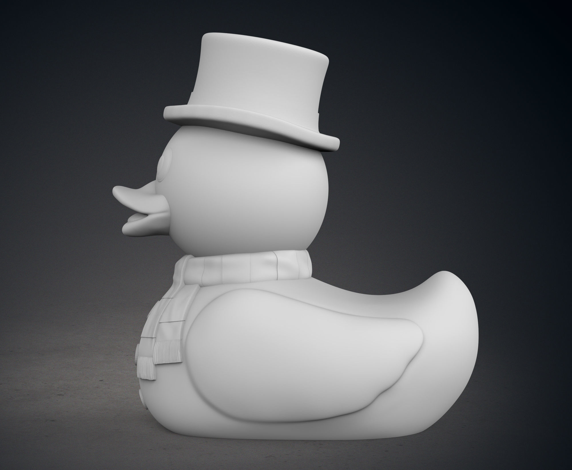 Cute Snowman Rubber Duck 3D print model_4