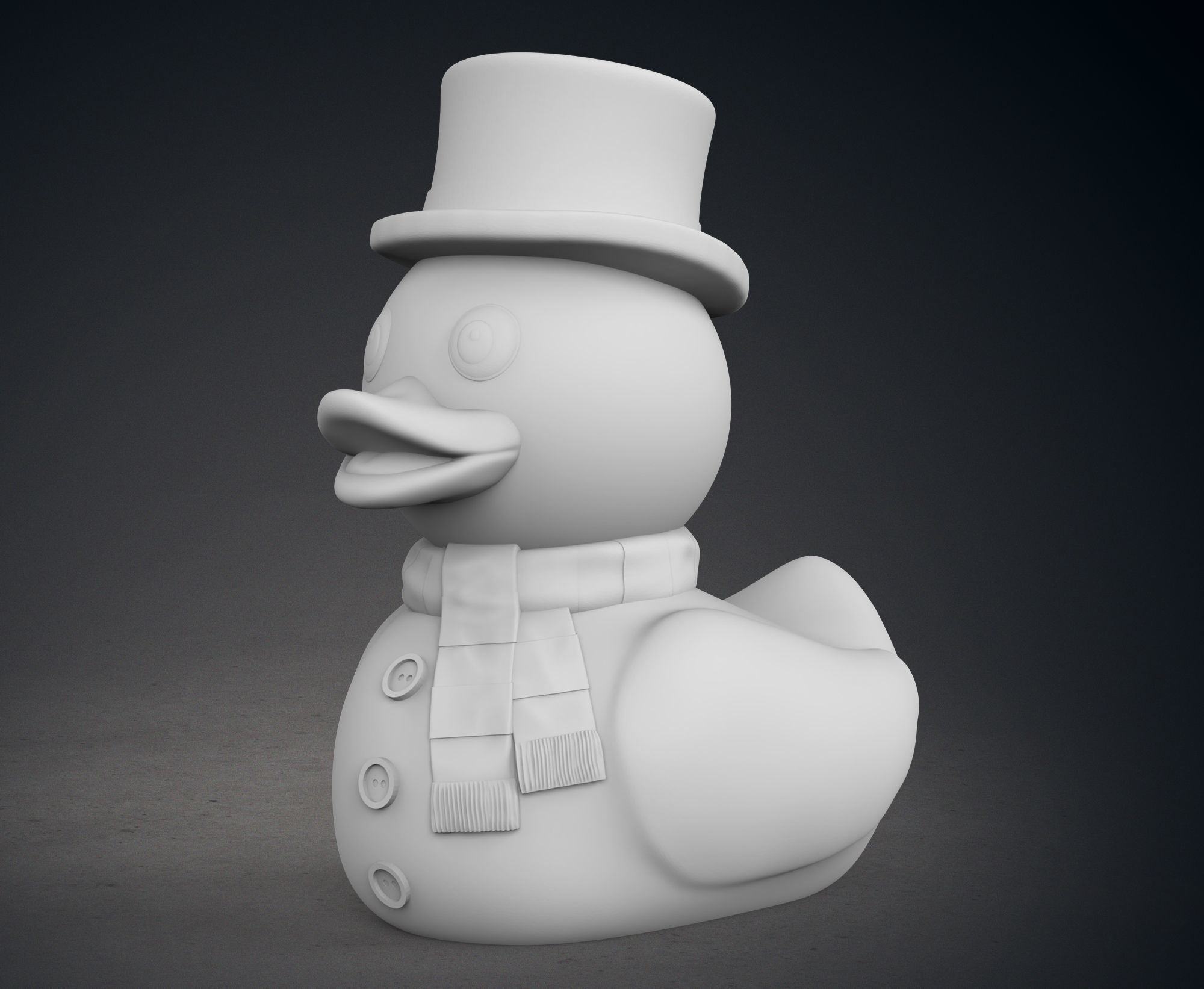 Cute Snowman Rubber Duck 3D print model_3