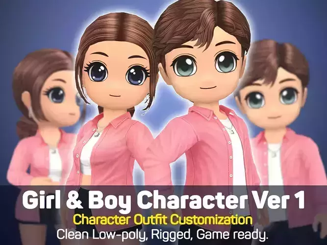 Girl Boy Character V1 - Outfit Customization