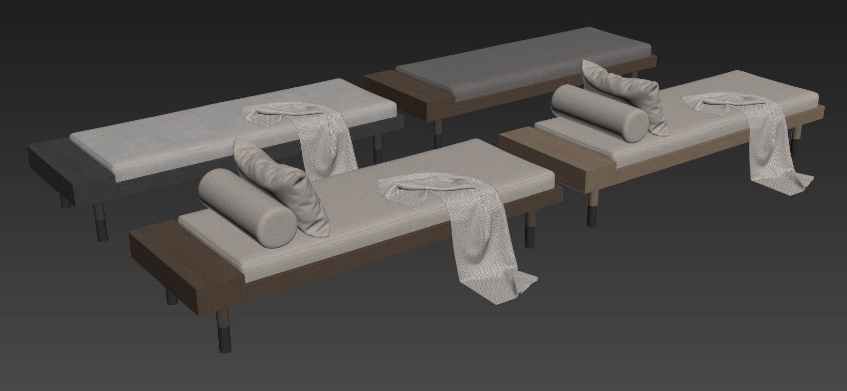 Banquette Mi By Kann Design 3D model_14