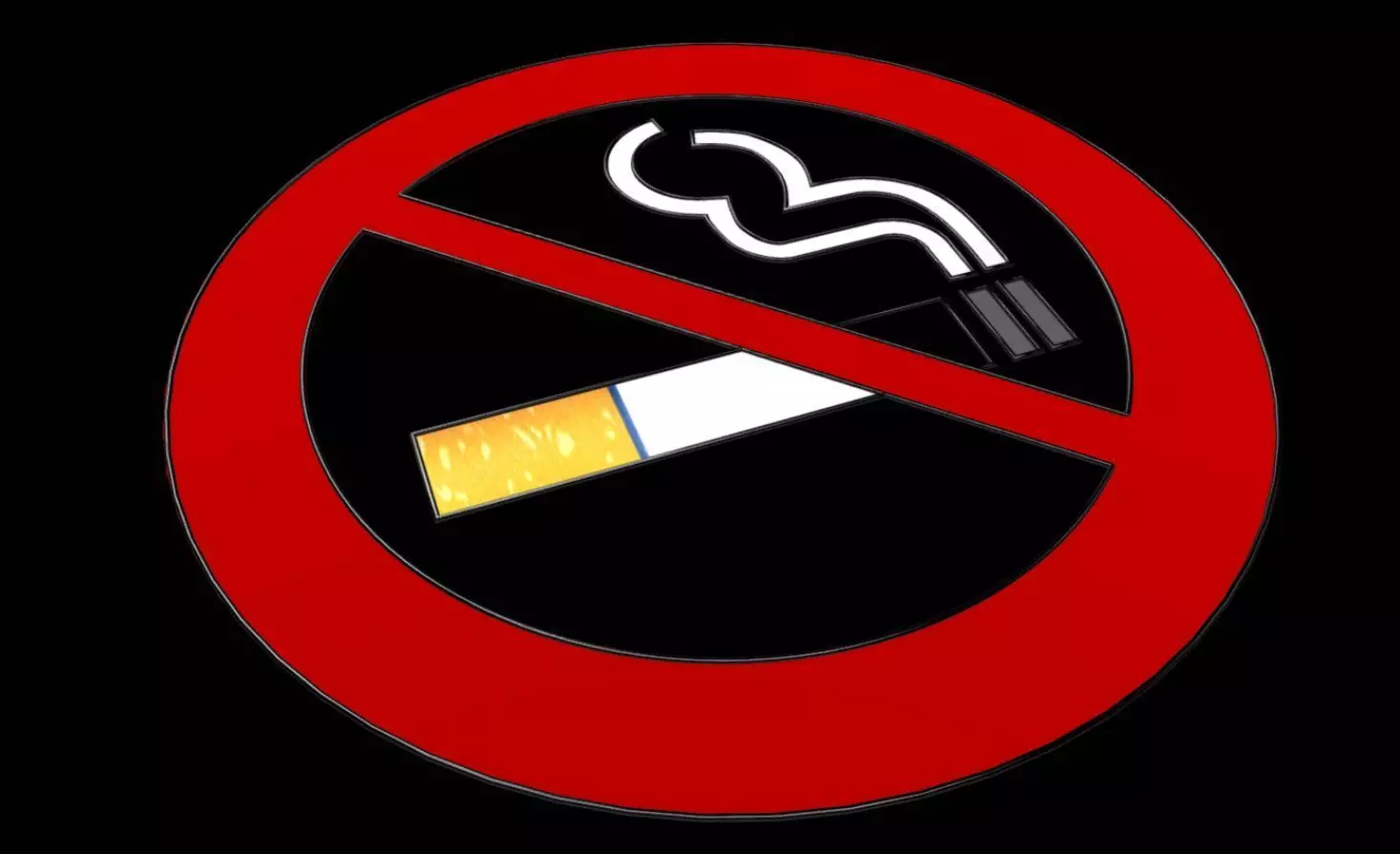 No smoking panel 3D model_0